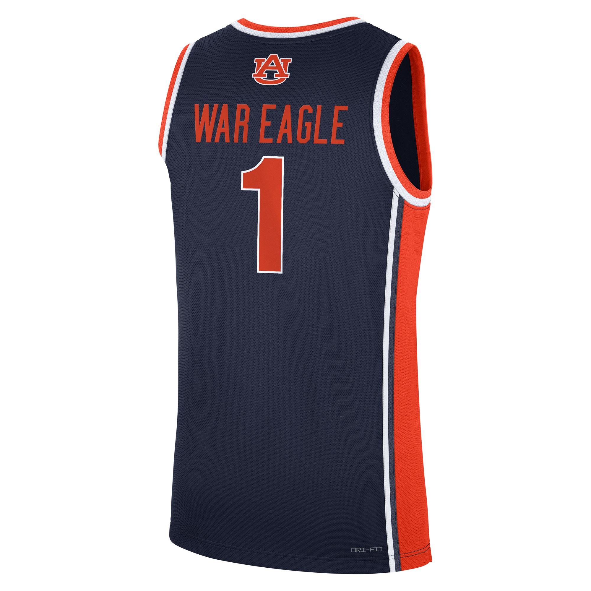 Auburn Tigers #1 Road War Eagle Basketball Jersey Navy - back view