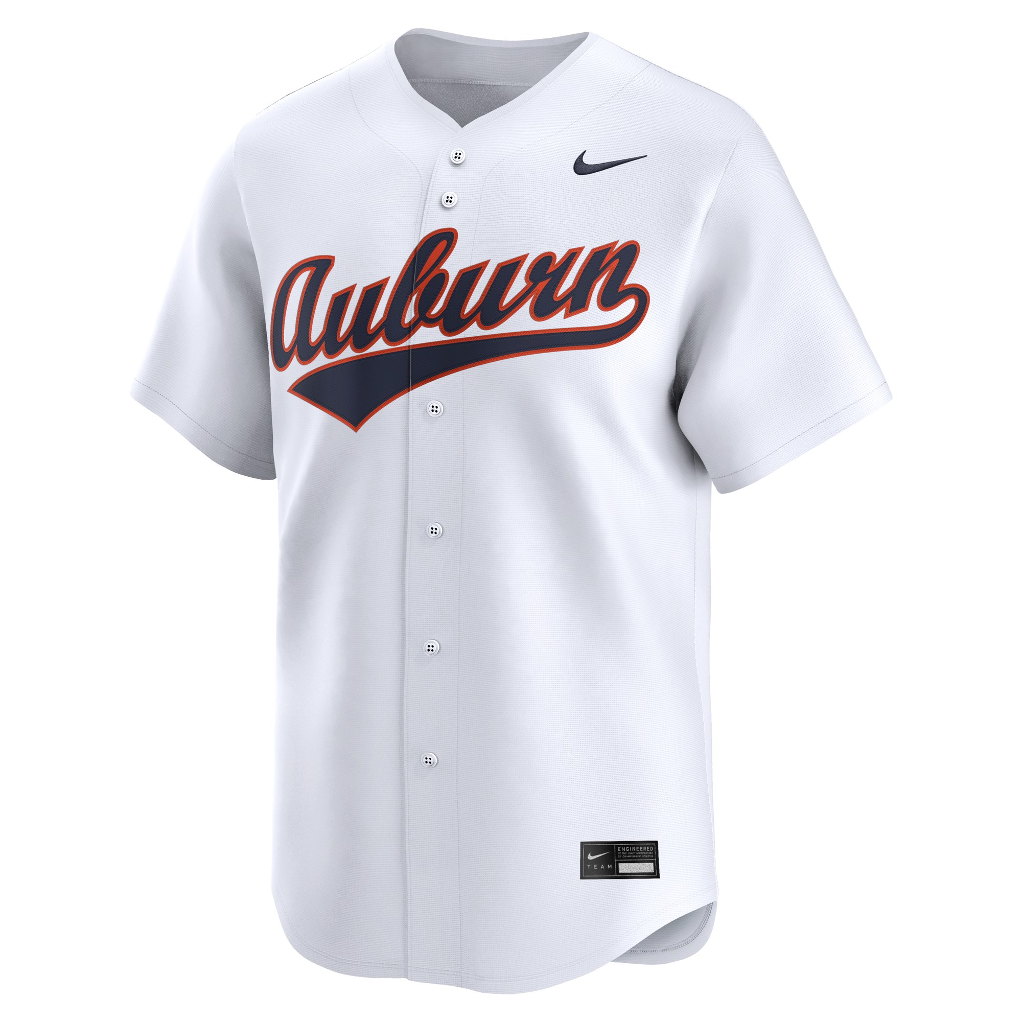 Auburn Tigers Home Baseball Jersey White - front view