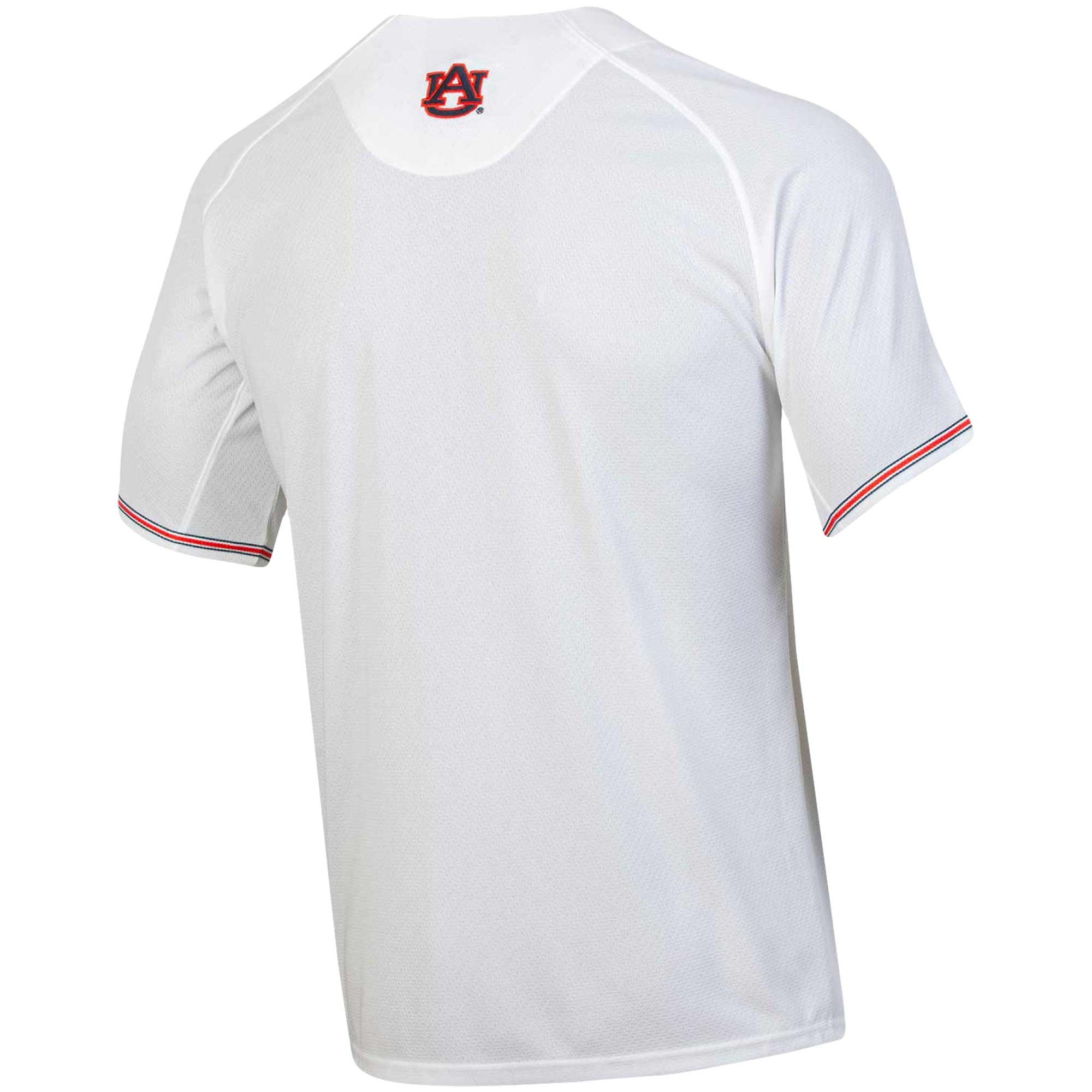 Auburn Tigers Softball Button-Up V-Neck Jersey White - back view