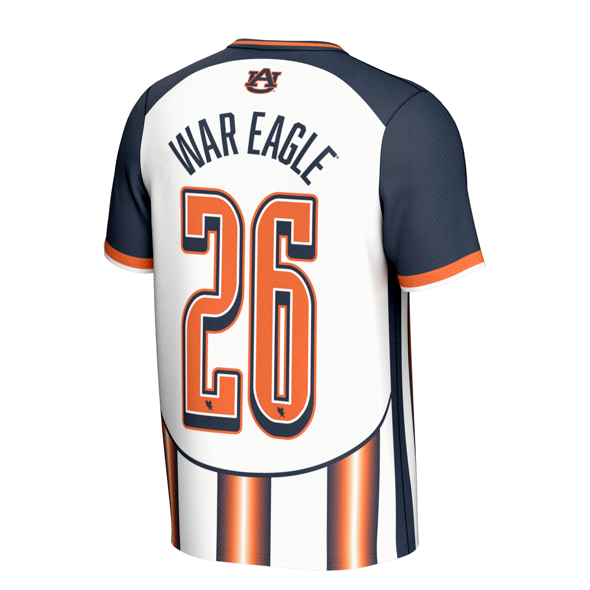 Auburn Tigers Youth War Eagle Commemorative Fashion Soccer Jersey White - back view