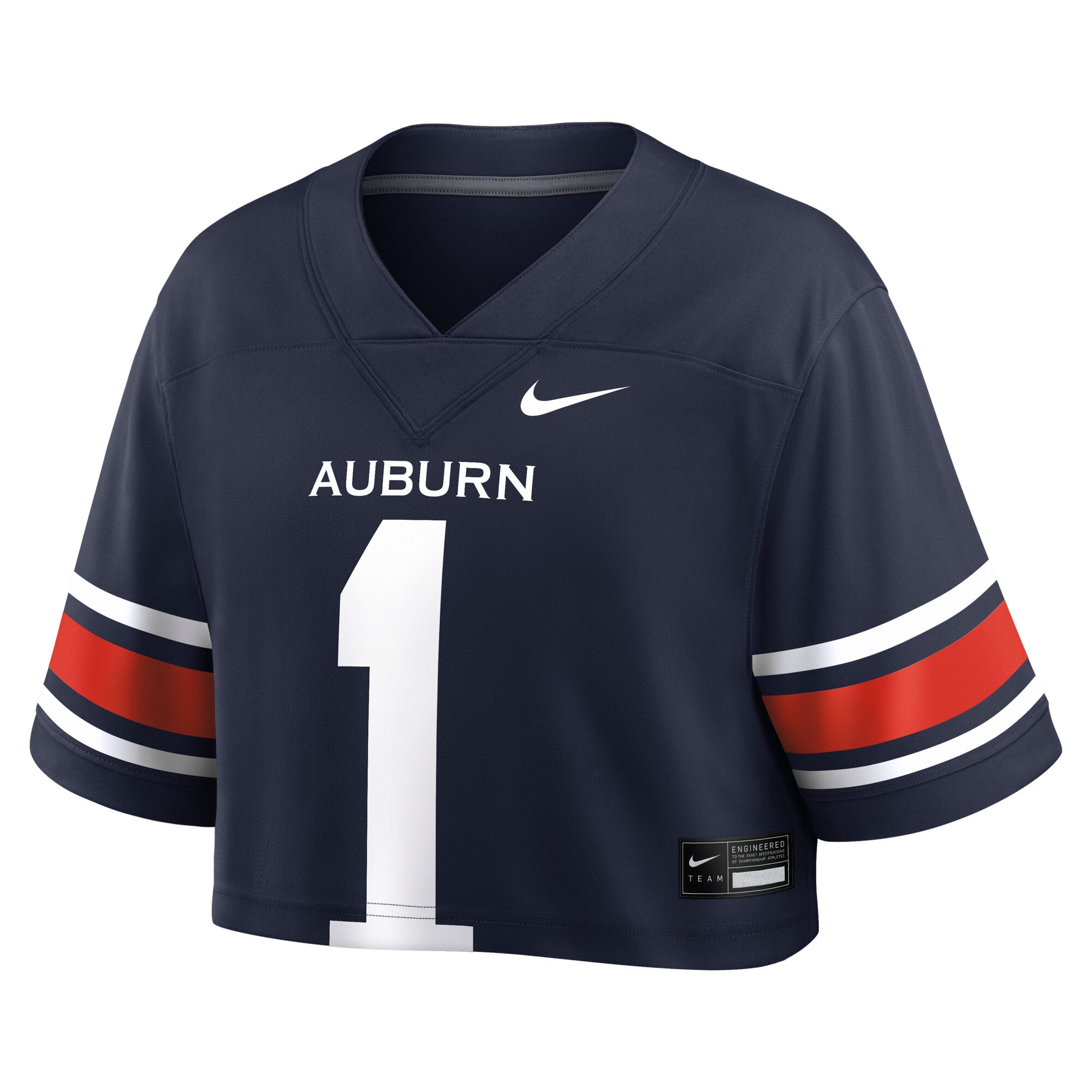 Auburn Tigers Women's Crop Top Jersey Navy - front view