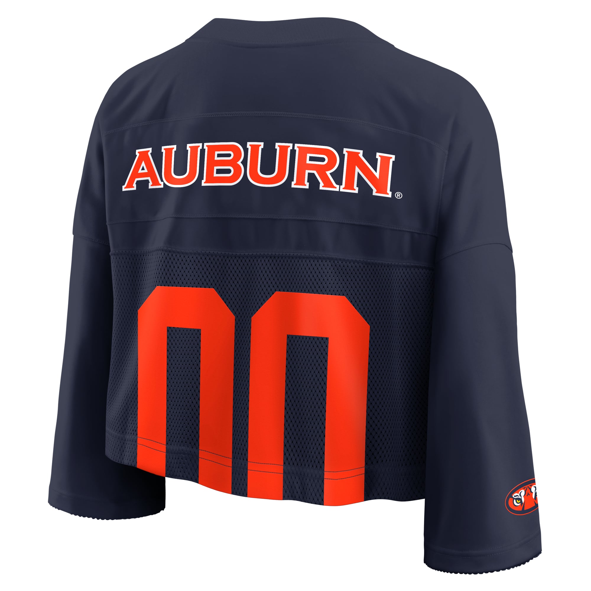 Auburn Tigers Women's Cropped Mesh Fashion Jersey Navy - back view