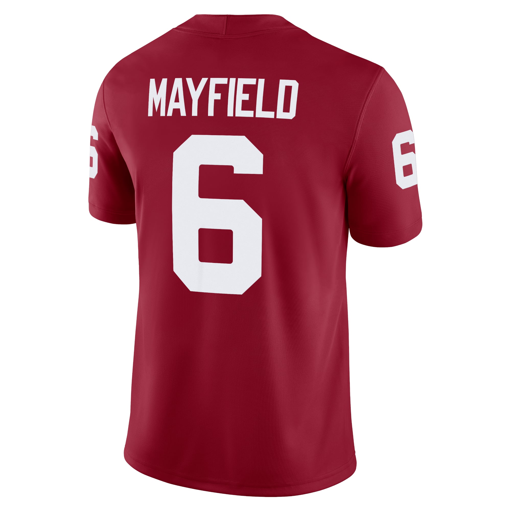 Baker Mayfield Oklahoma Sooners Alumni Player Jersey Crimson - back view