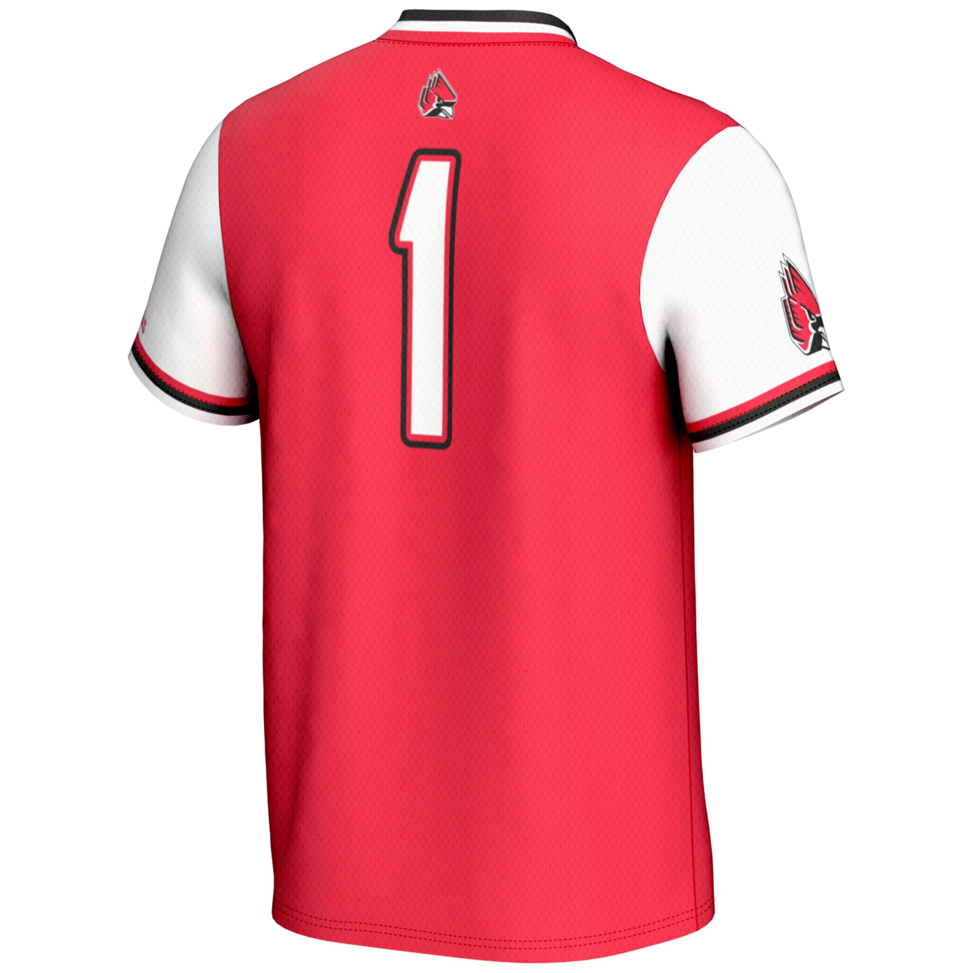 #1 Ball State Cardinals Unisex Lightweight Softball Jersey Cardinal - back view