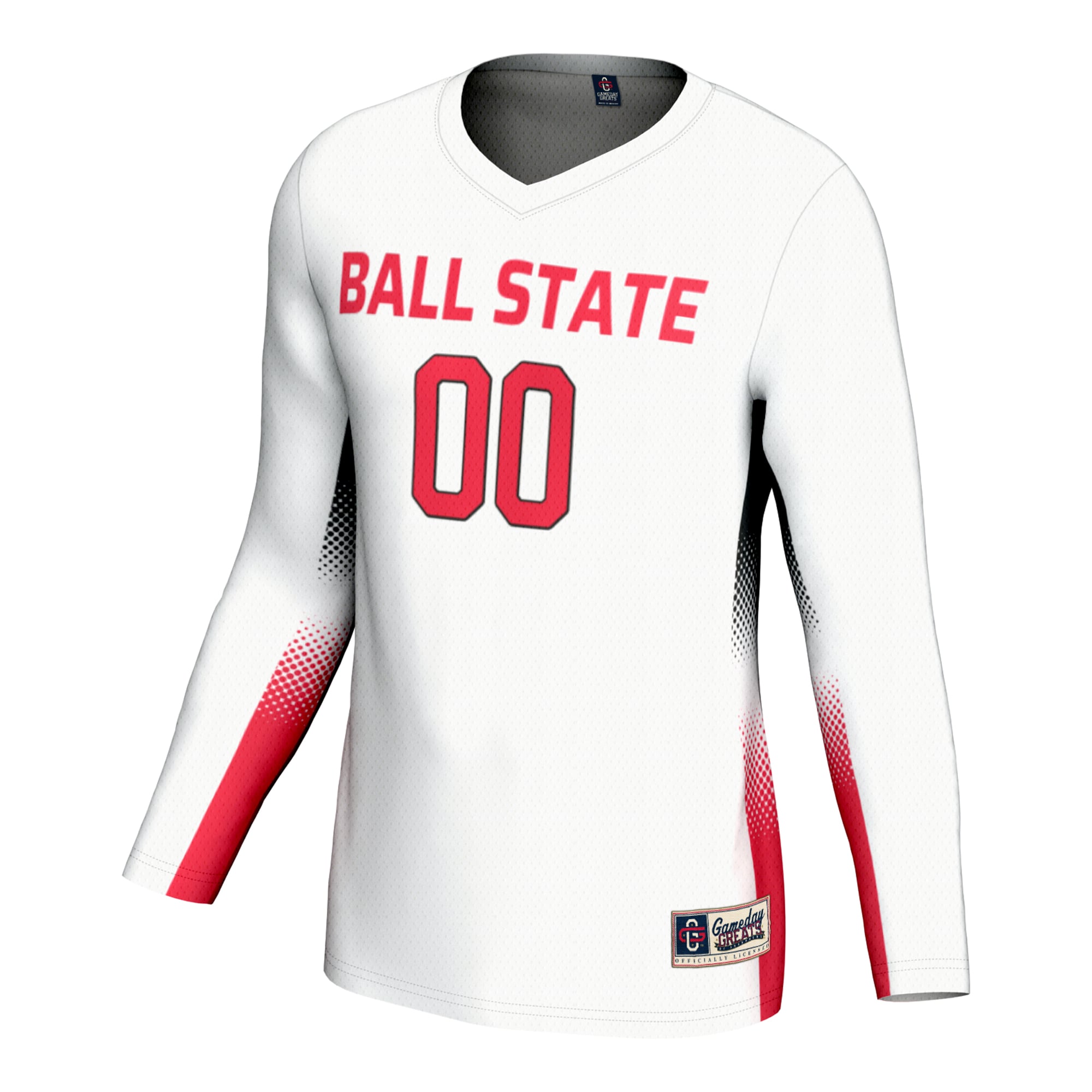 Ball State Cardinals Unisex Lightweight Volleyball Jersey White - front view