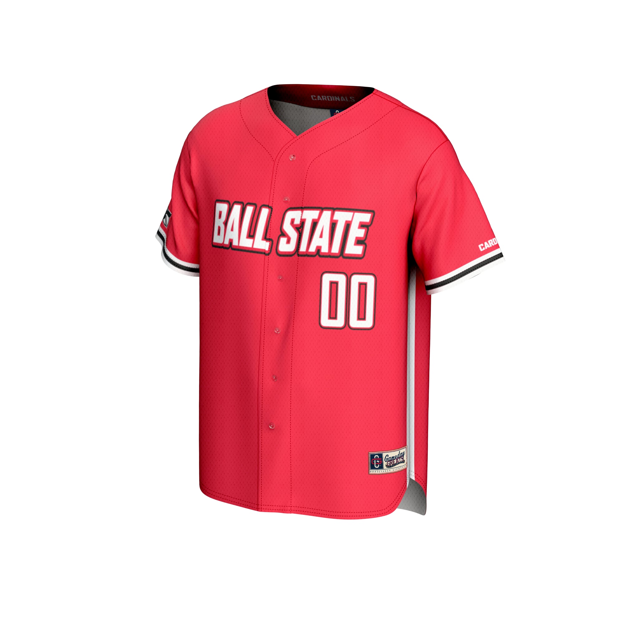 Ball State Cardinals Youth Lightweight Baseball Jersey Cardinal - front view