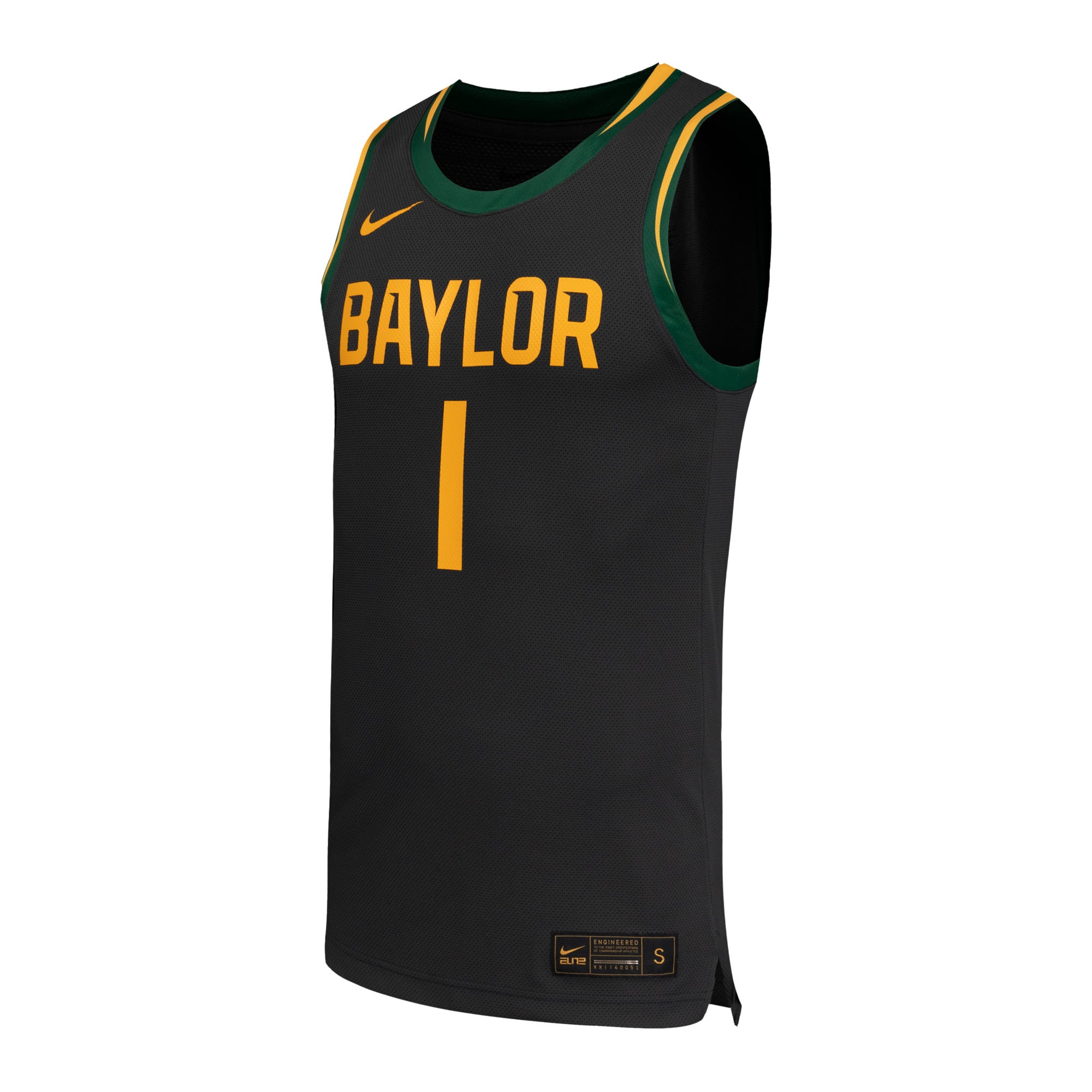 #1 Baylor Bears Basketball Jersey Black - front view