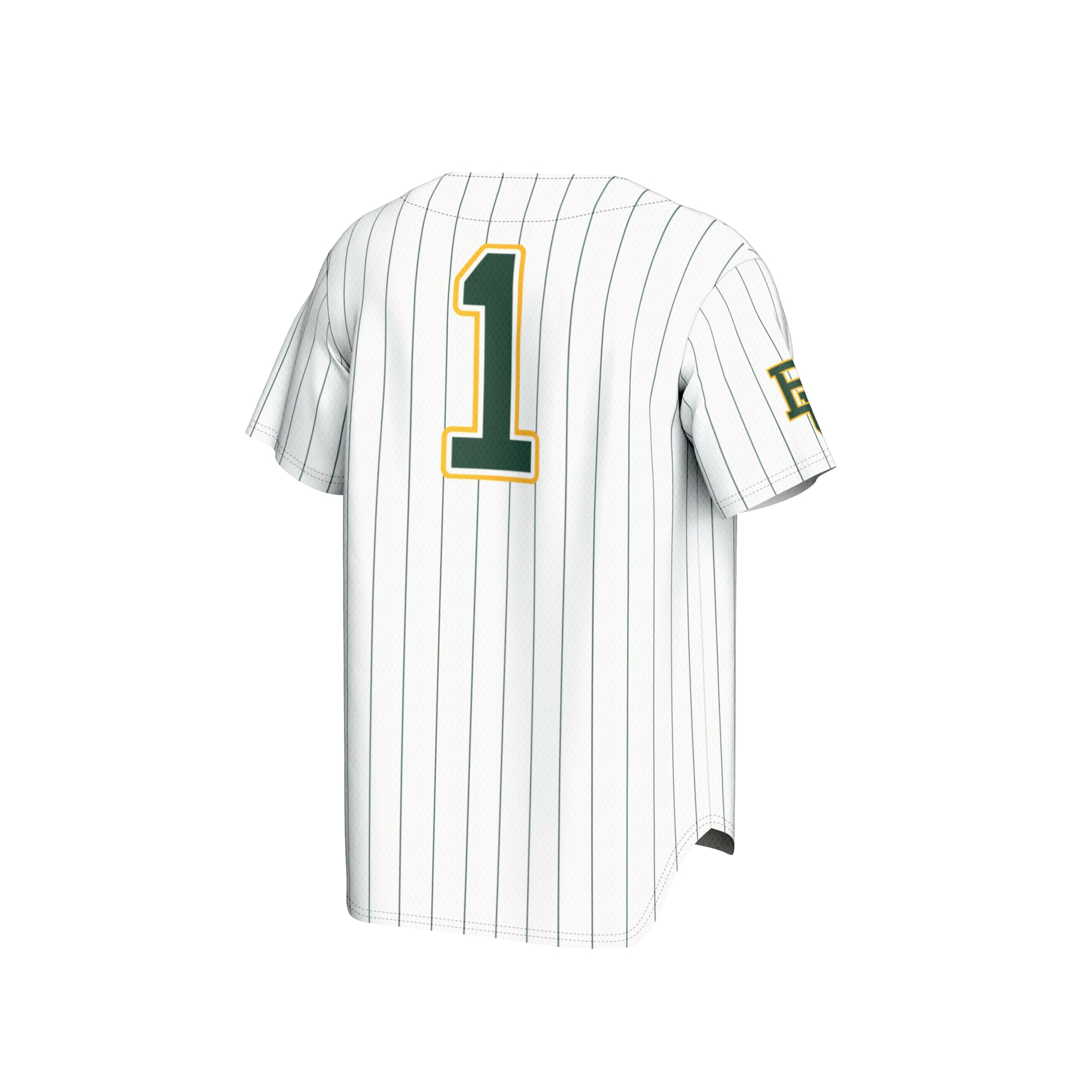 #1 Baylor Bears Unisex Lightweight Baseball Fashion Jersey White - back view