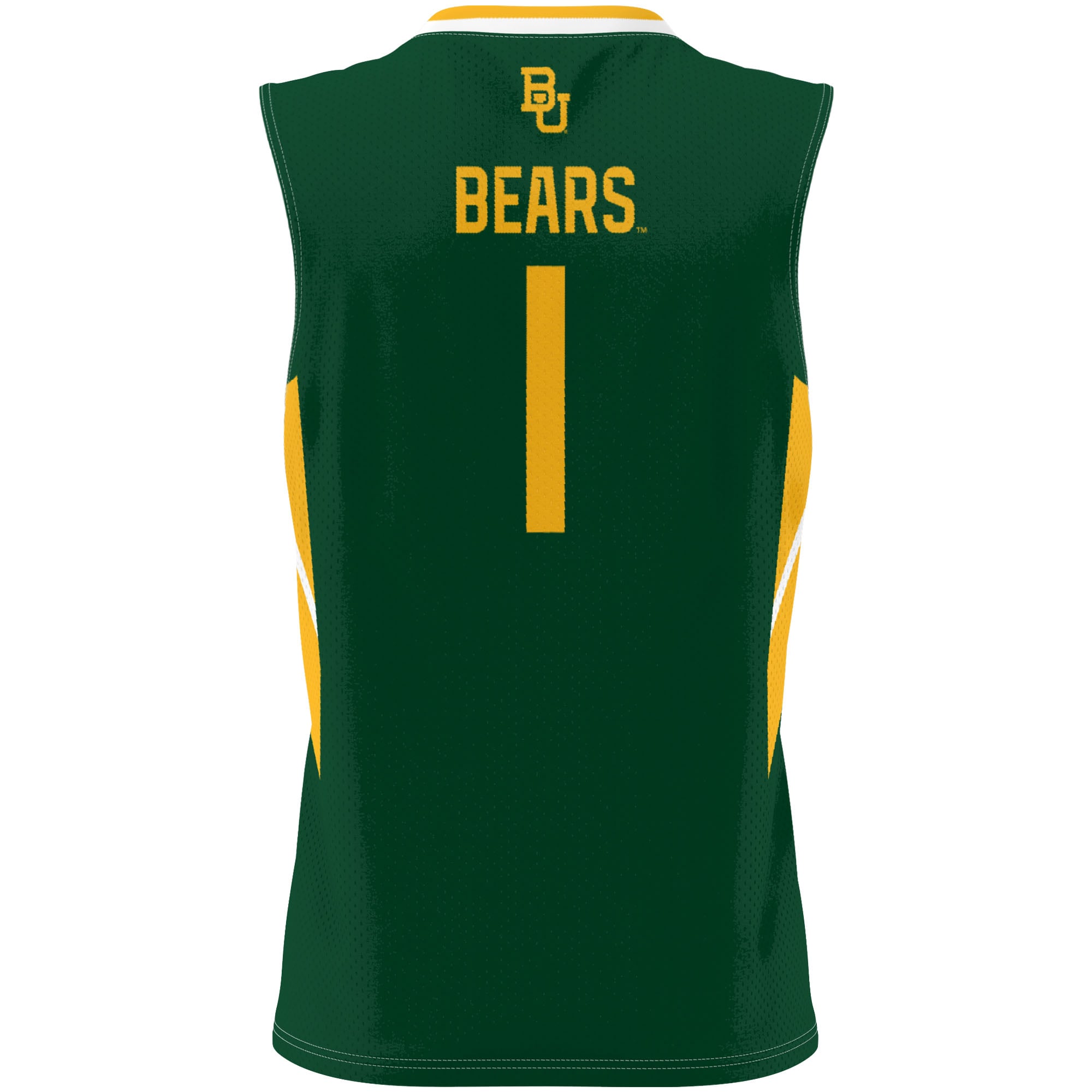 #1 Baylor Bears Youth Lightweight Basketball Jersey Green - back view