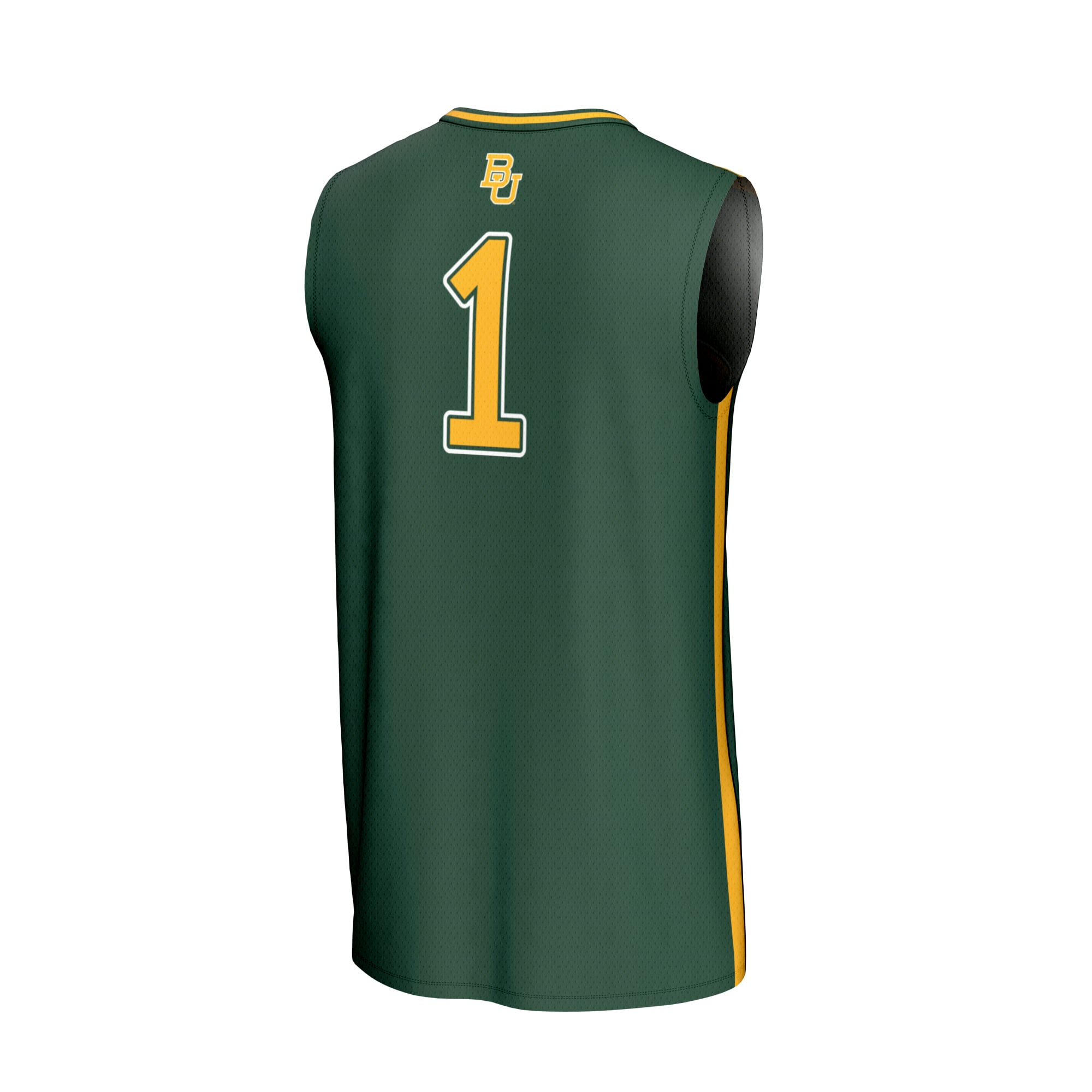 #1 Baylor Bears Unisex Lightweight Collegiate Basketball Fashion Jersey Green - back view