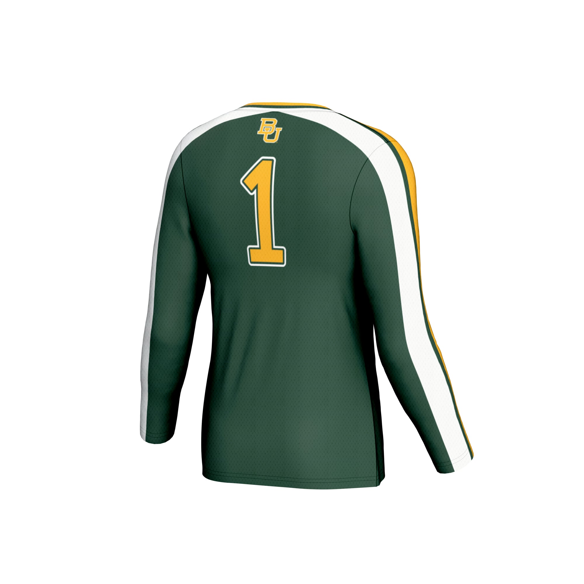 #1 Baylor Bears Unisex Lightweight Volleyball Fashion Jersey Green - back view