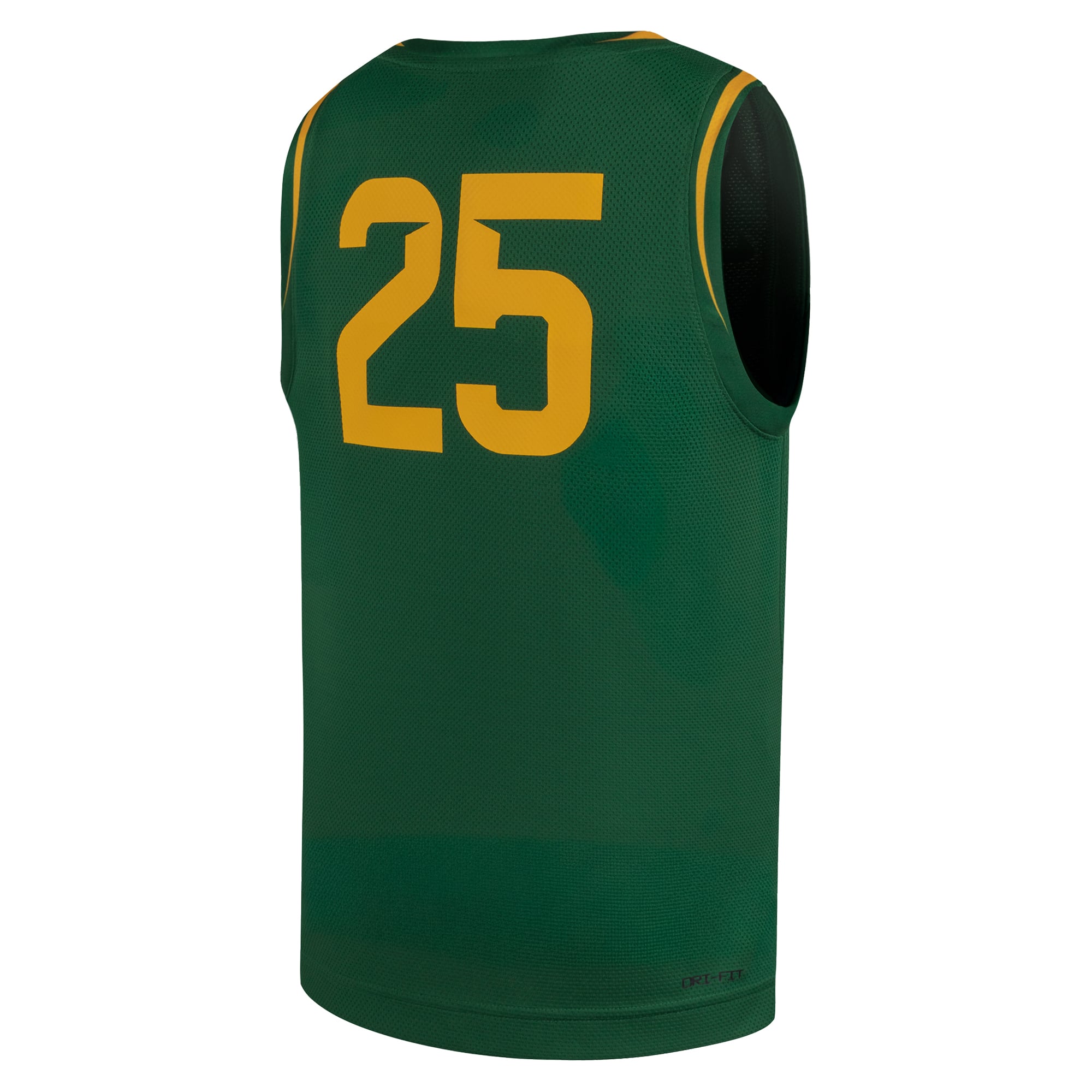 #25 Baylor Bears Youth Basketball Jersey Forest Green - back view