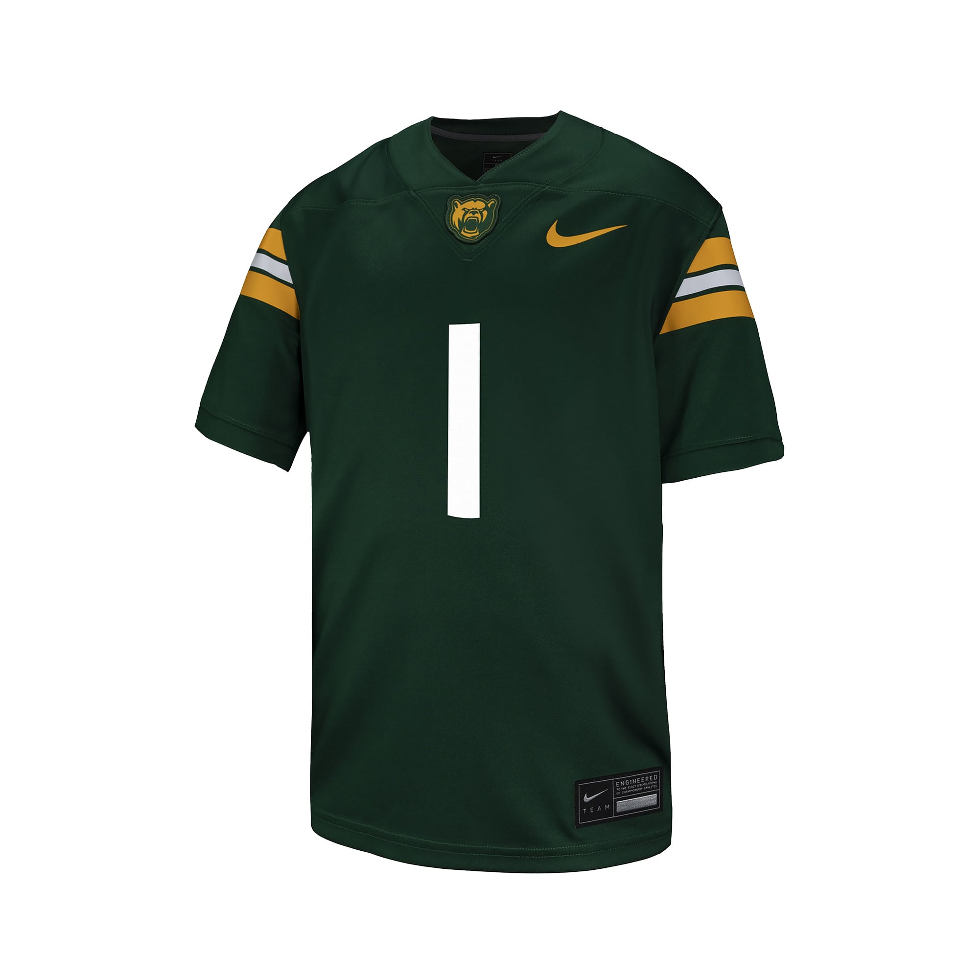 #1 Baylor Bears Youth Football Jersey Green - front view