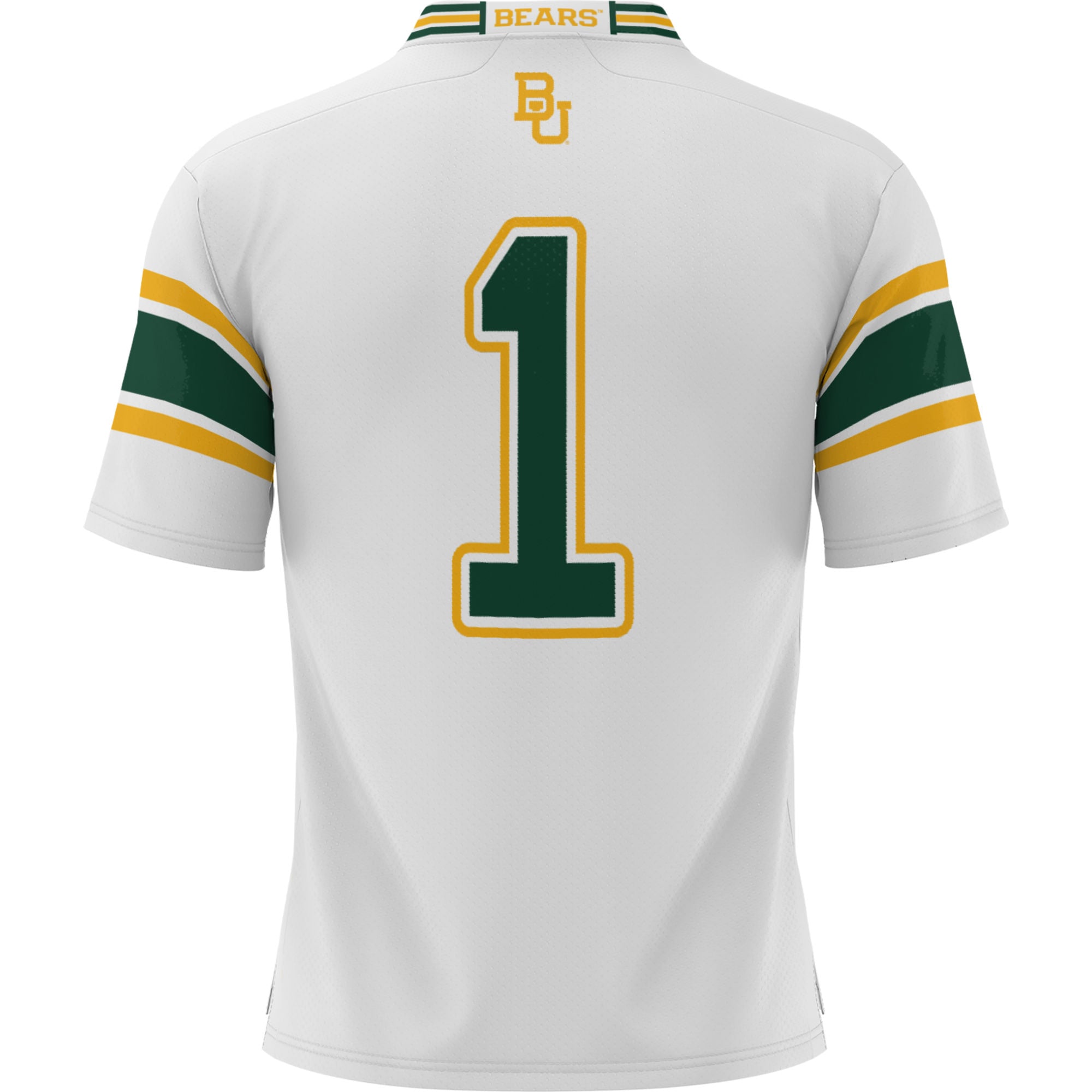 #1 Baylor Bears Youth Football Jersey White - back view