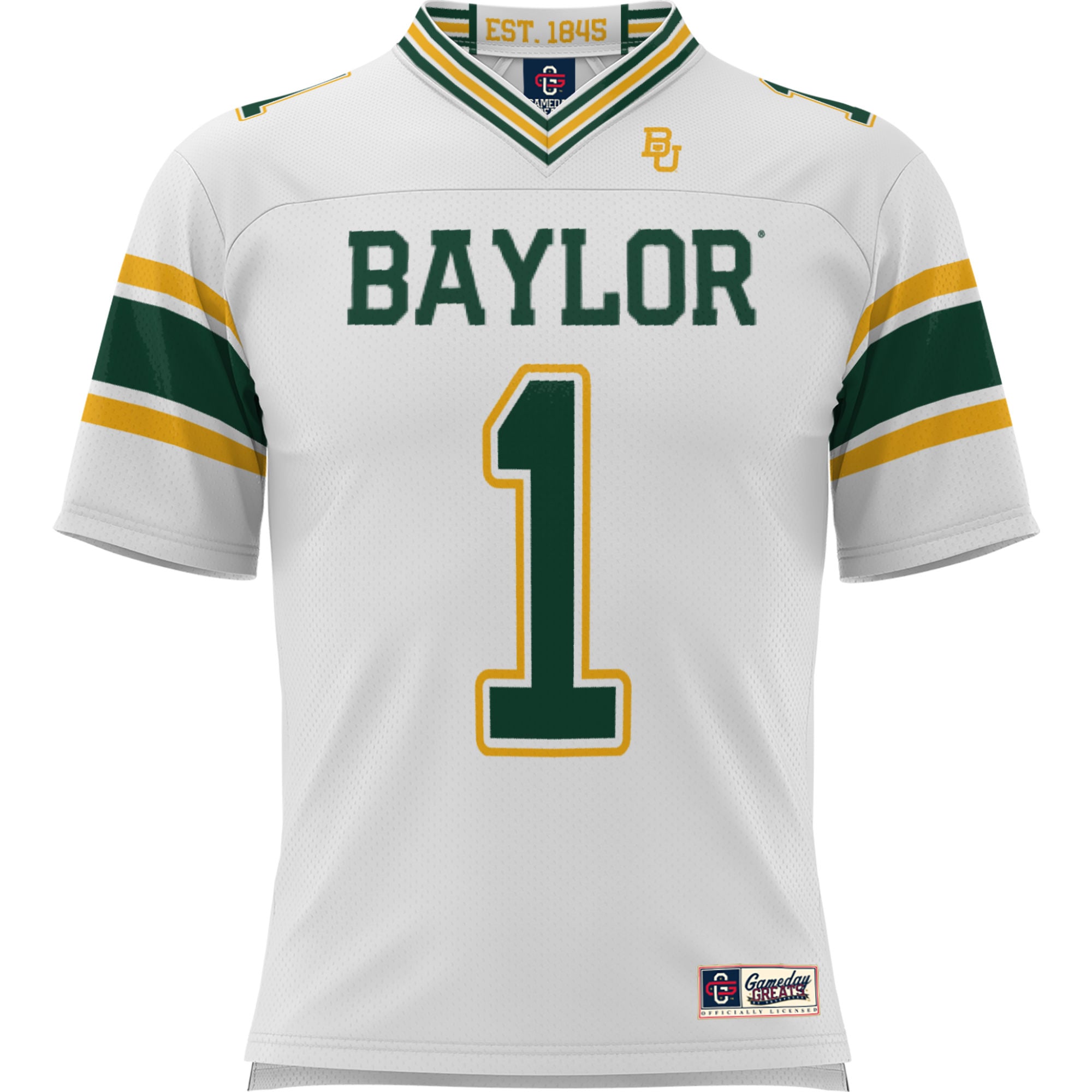 #1 Baylor Bears Youth Football Jersey White - front view