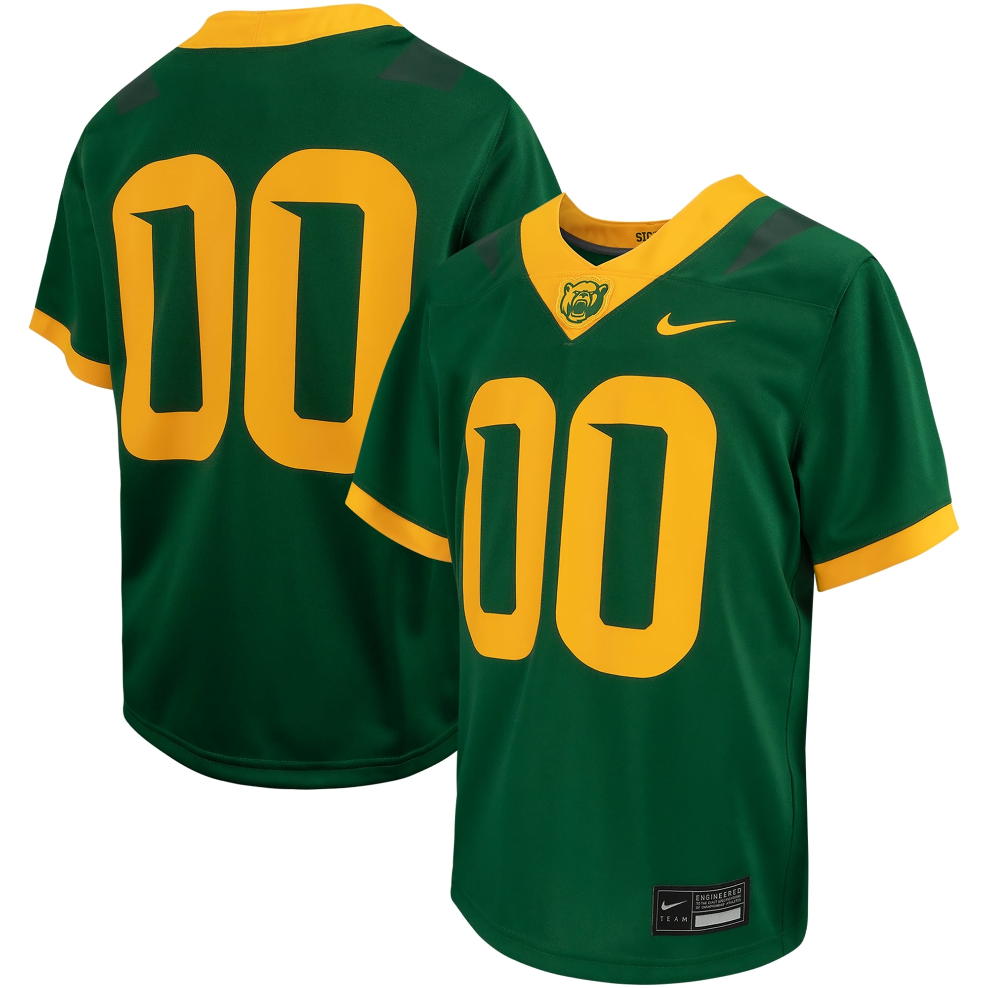 #0 Baylor Bears Youth Jersey Green - front and back view
