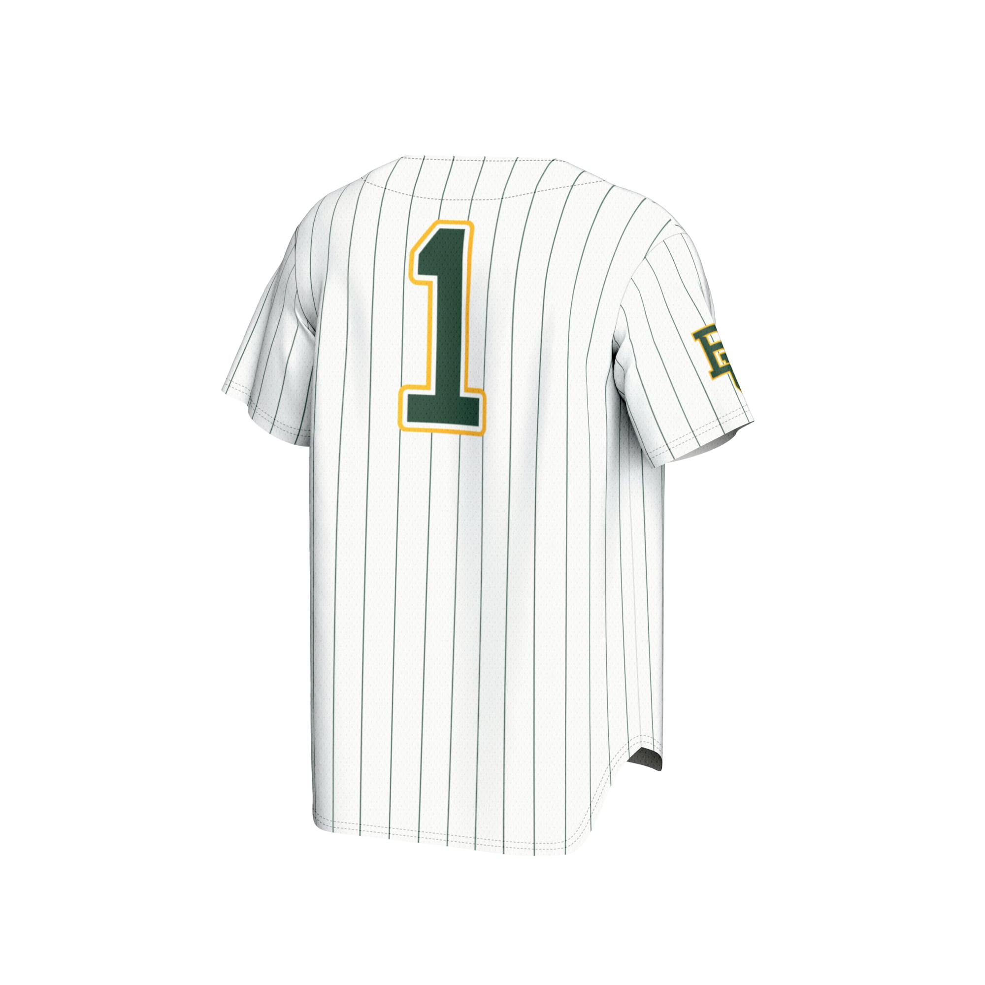 #1 Baylor Bears Youth Lightweight Baseball Fashion Jersey White - back view