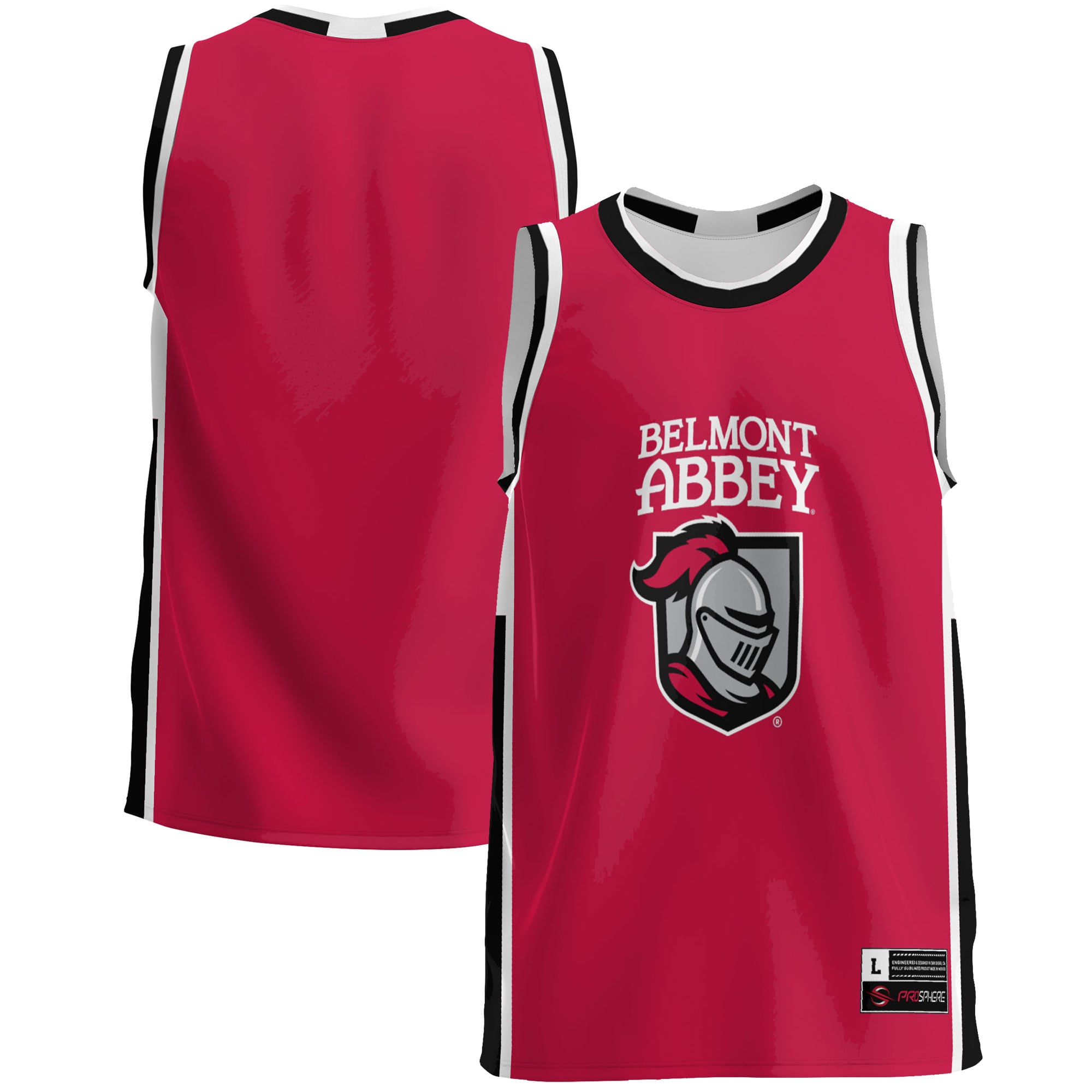 Belmont Abbey Crusaders Lightweight Basketball Jersey Scarlet - front and back view