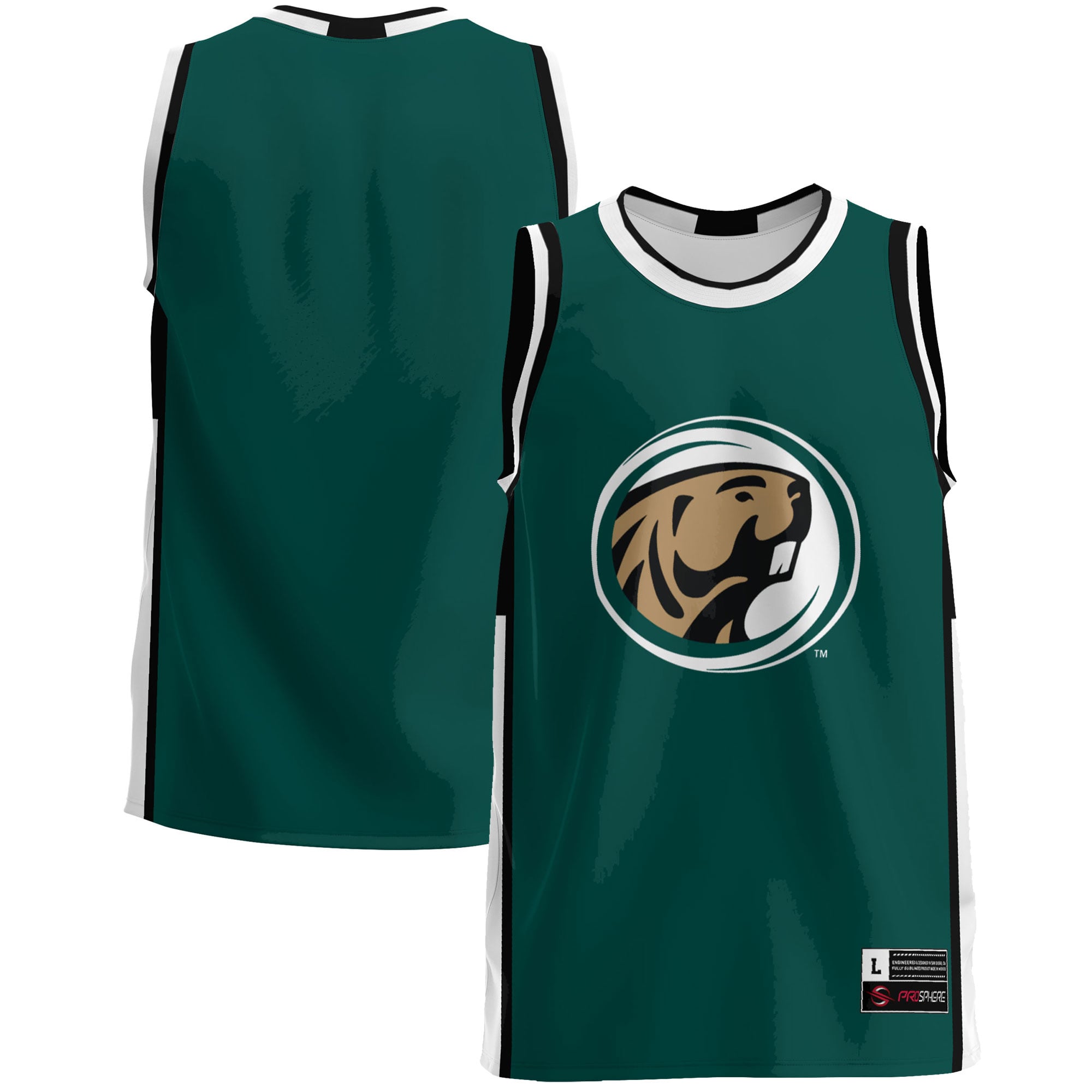 Bemidji State Beavers Lightweight Basketball Jersey Green - front and back view