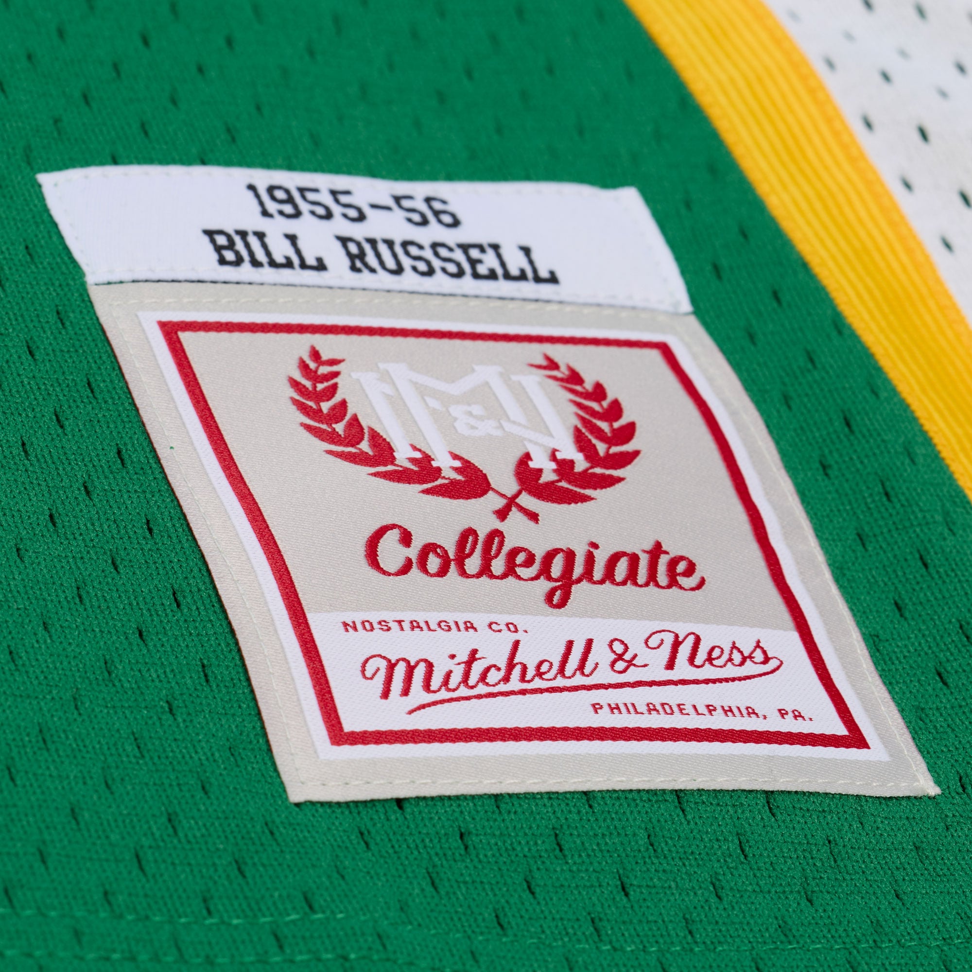 Bill Russell San Francisco Dons 1955/56 Jersey Green - detail view 1