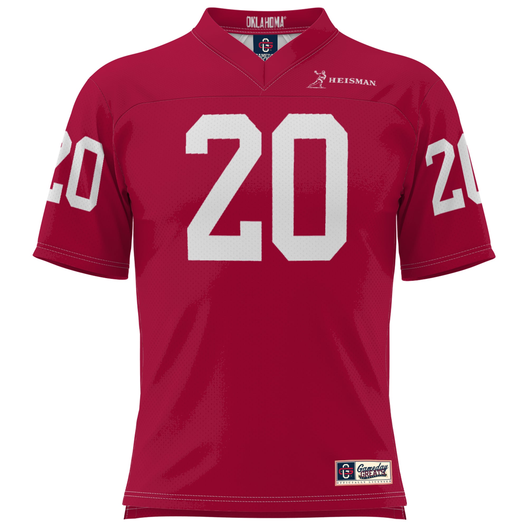 Billy Sims Oklahoma Sooners Heisman Football Jersey Crimson - front view