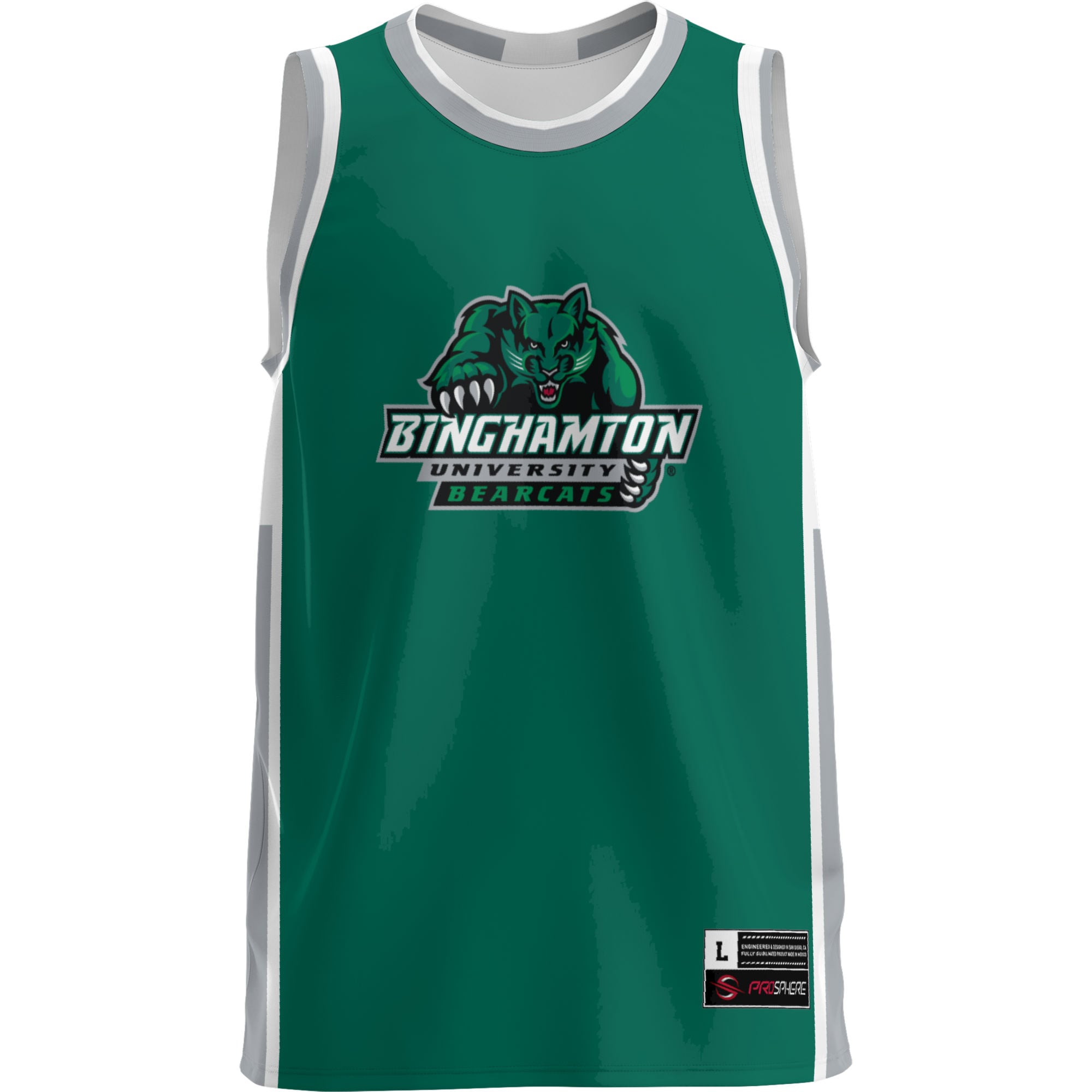 Binghamton Bearcats Lightweight Basketball Jersey Green - front view