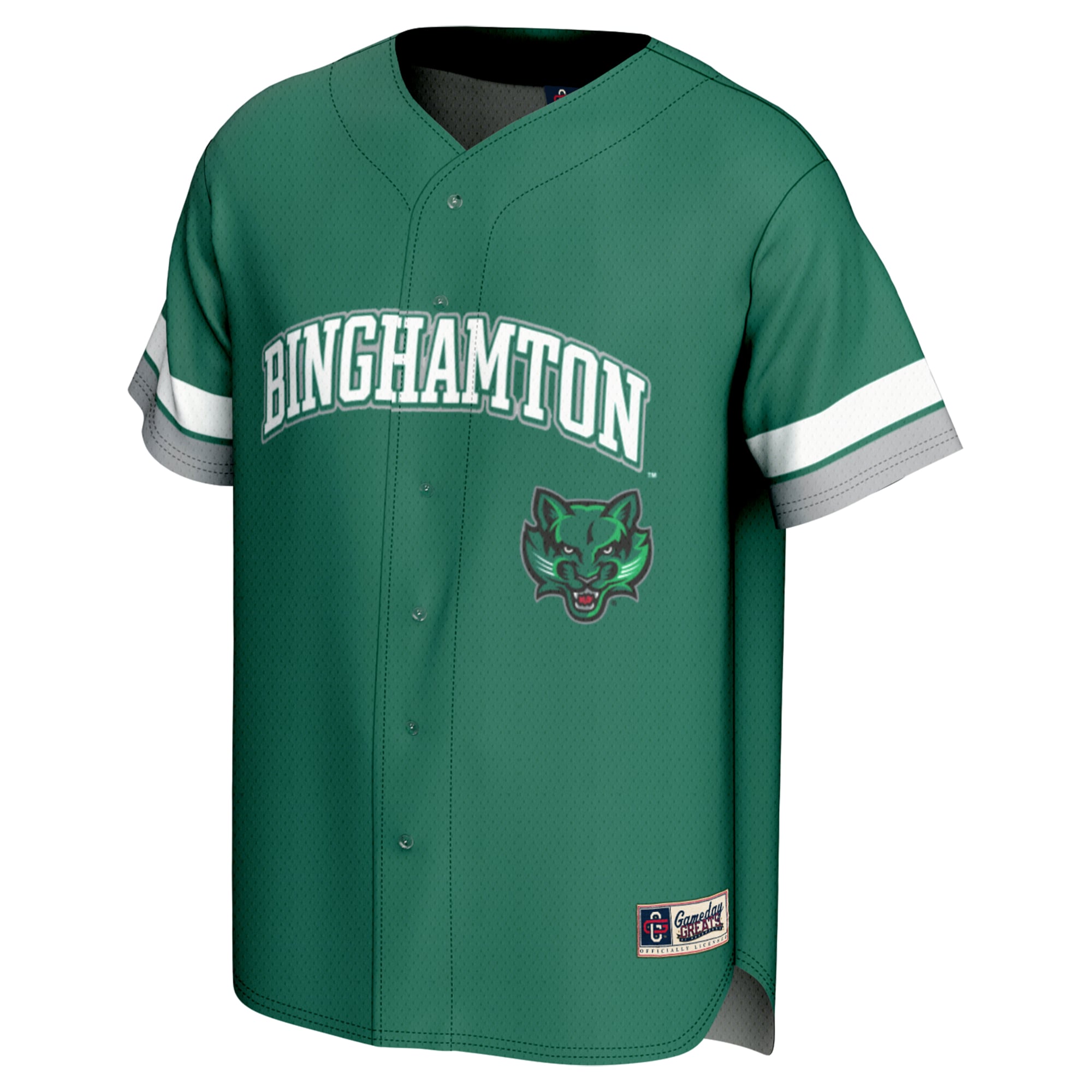 Binghamton Bearcats Spirit Baseball Jersey Green - front view