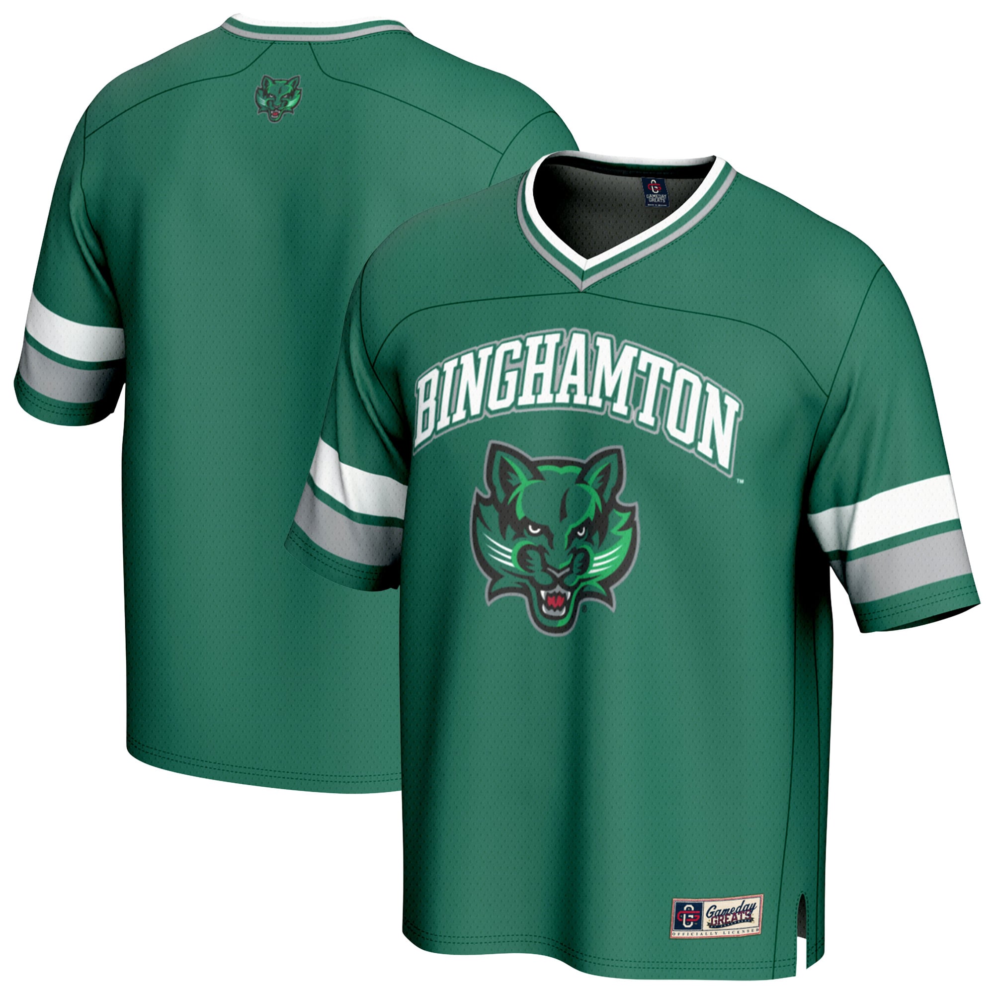 Binghamton Bearcats Spirit Football Jersey Green - front and back view