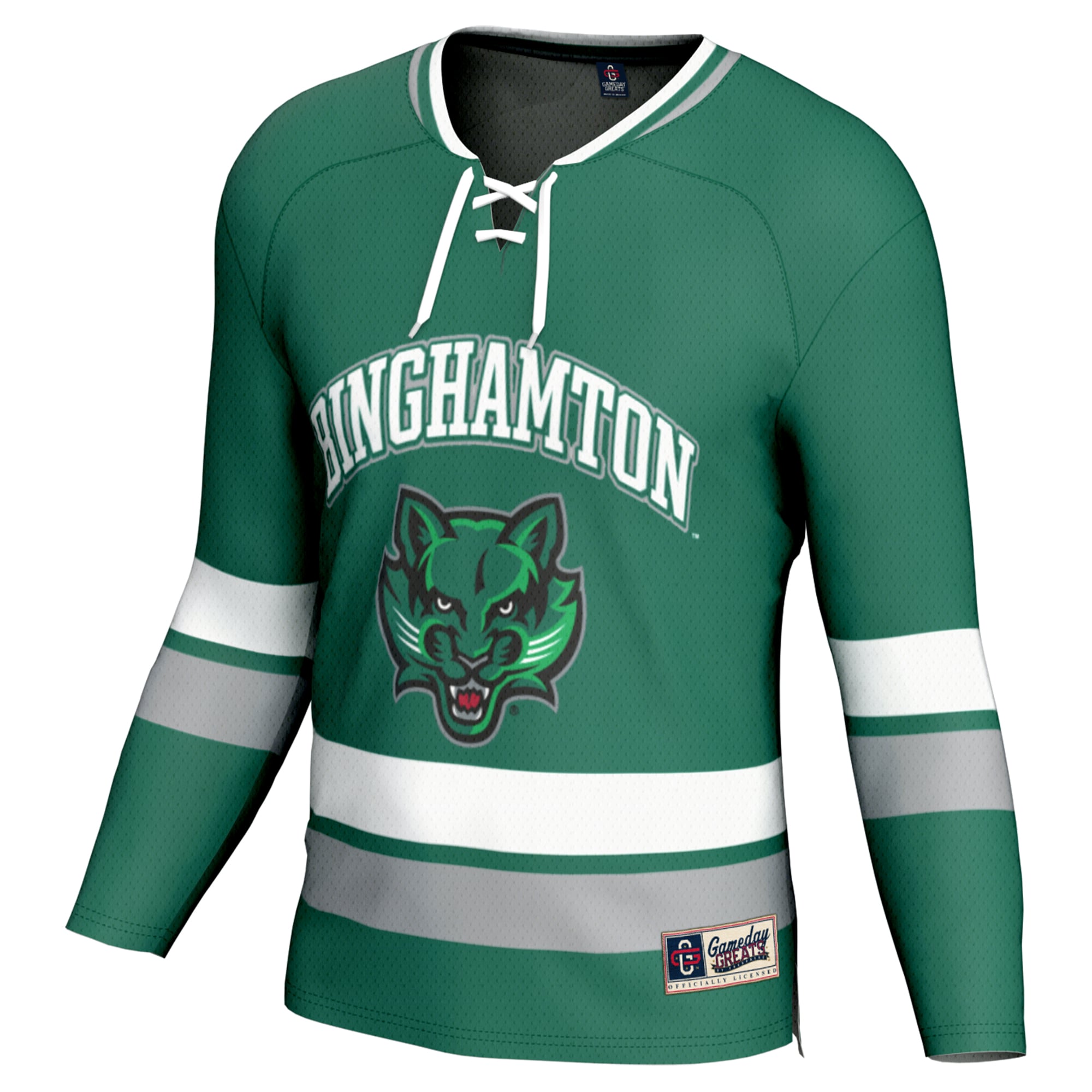 Binghamton Bearcats Spirit Hockey Jersey Green - front view
