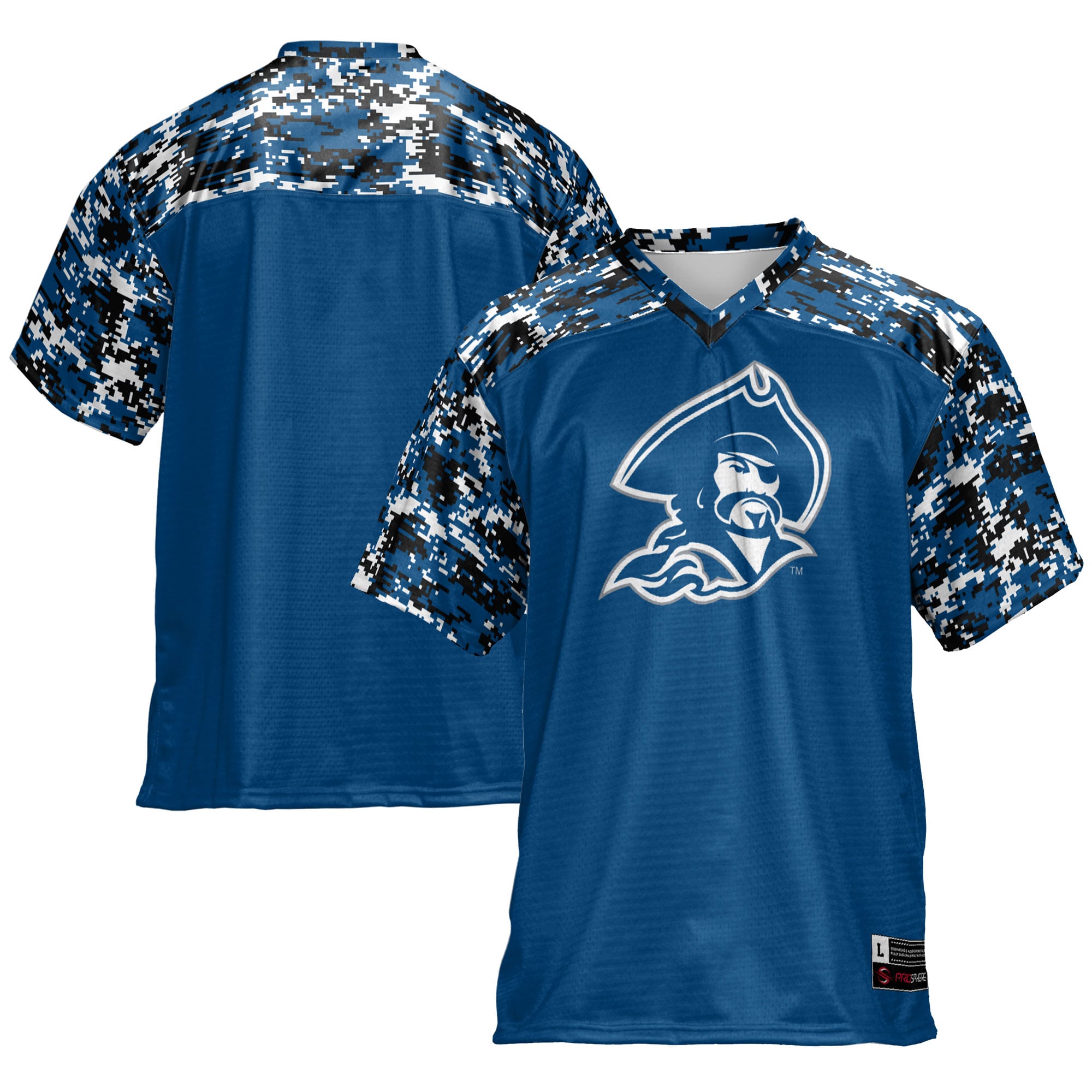 Blinn College Buccaneers Football Jersey Blue - front and back view
