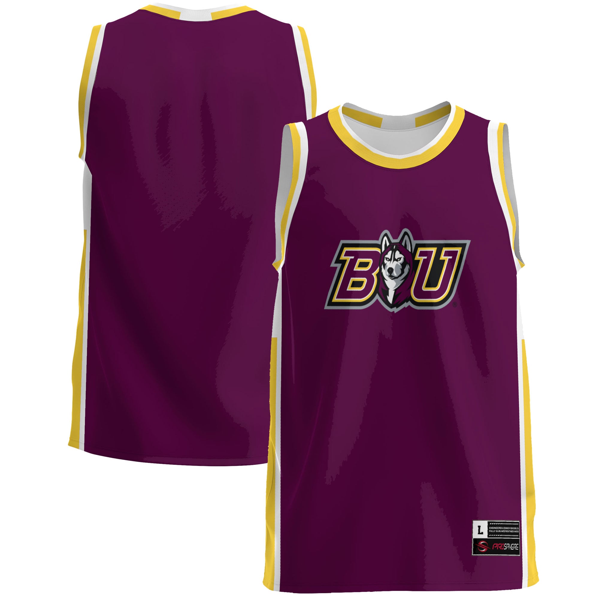 Bloomsburg Huskies Lightweight Basketball Jersey Maroon - front and back view