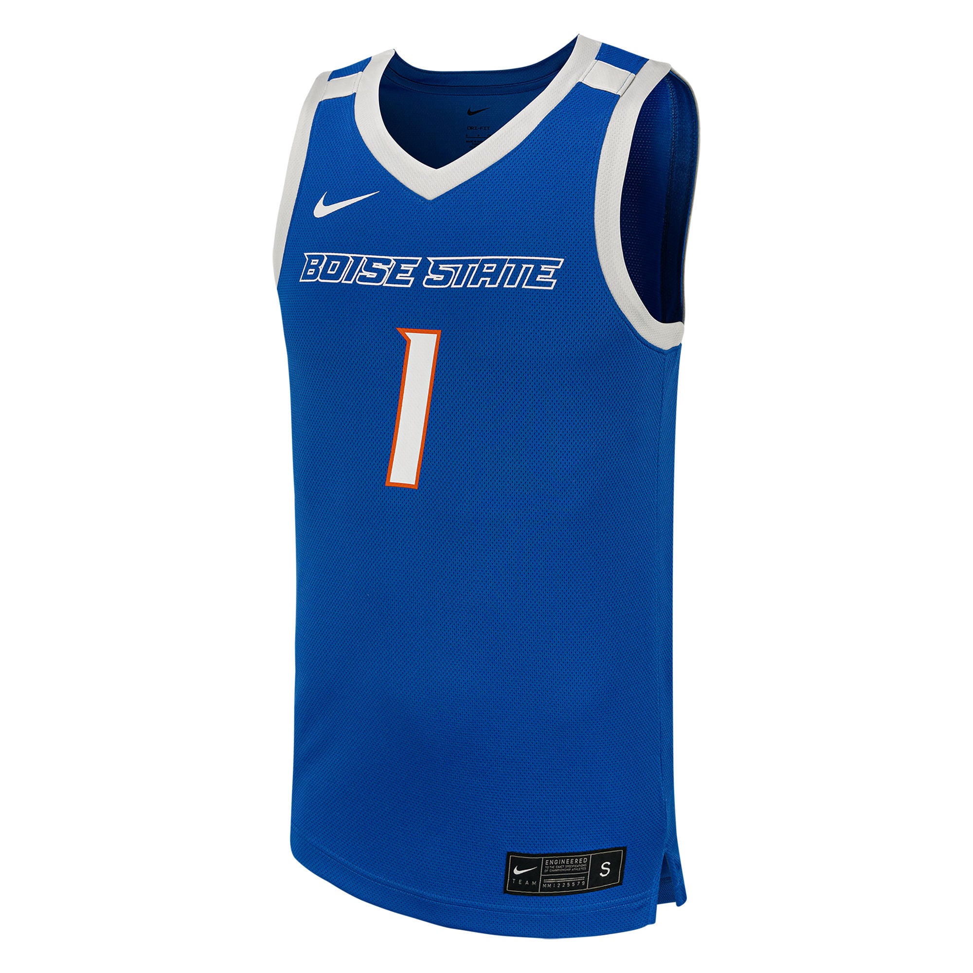 #1 Boise State Broncos Basketball Jersey Royal - front view