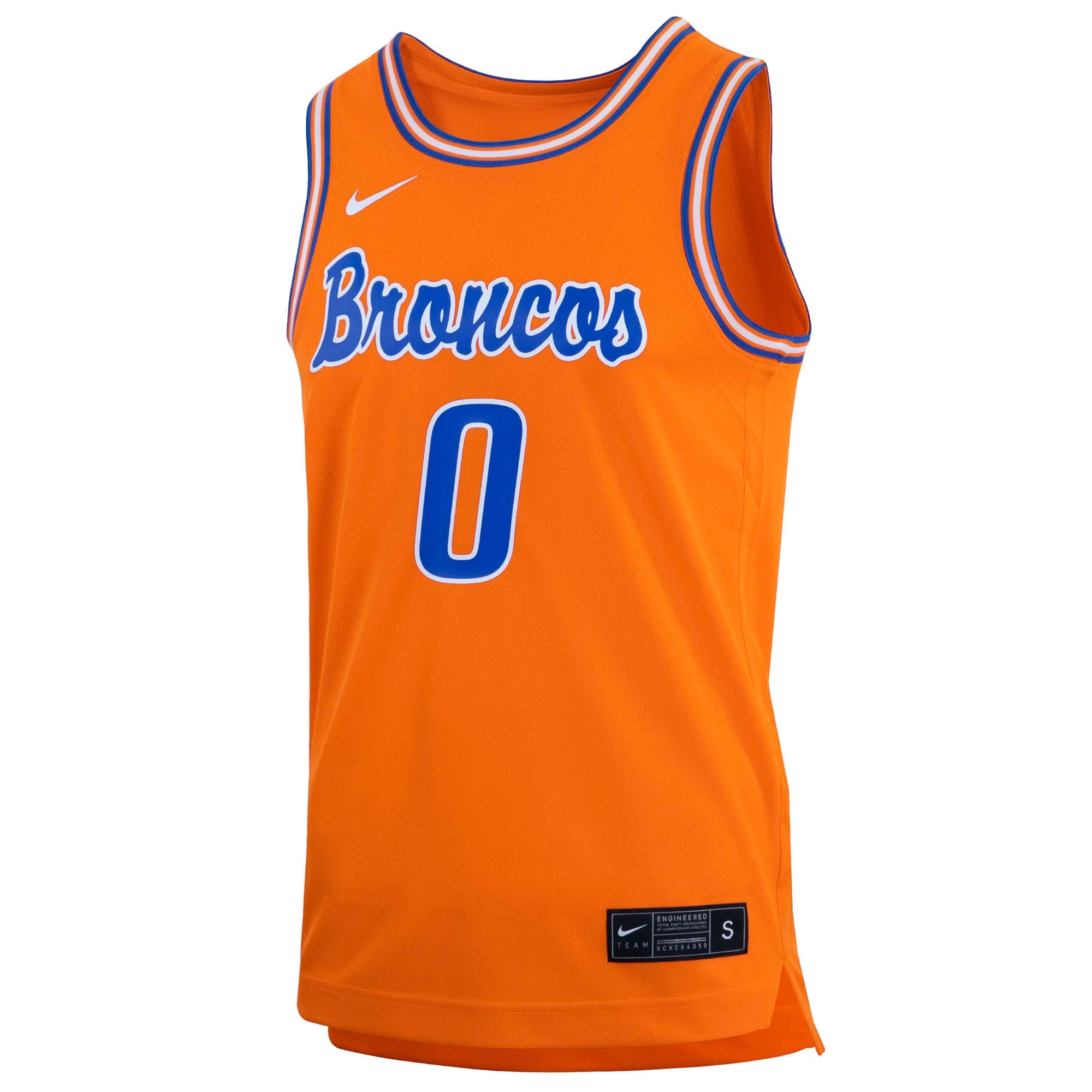#0 Boise State Broncos Retro Basketball Jersey Orange - front view