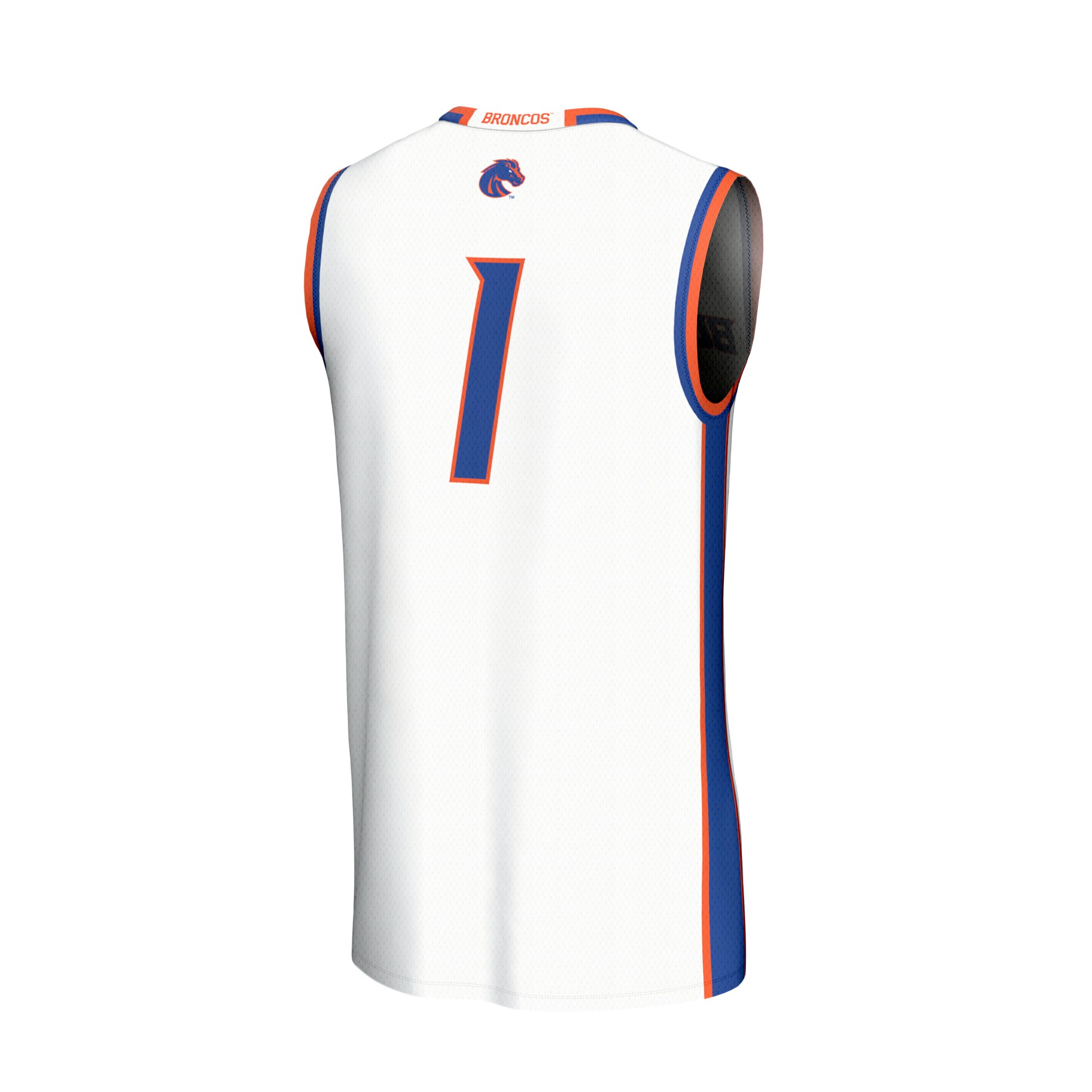 Boise State Broncos Youth Lightweight Collegiate Basketball Fashion Jersey White - back view