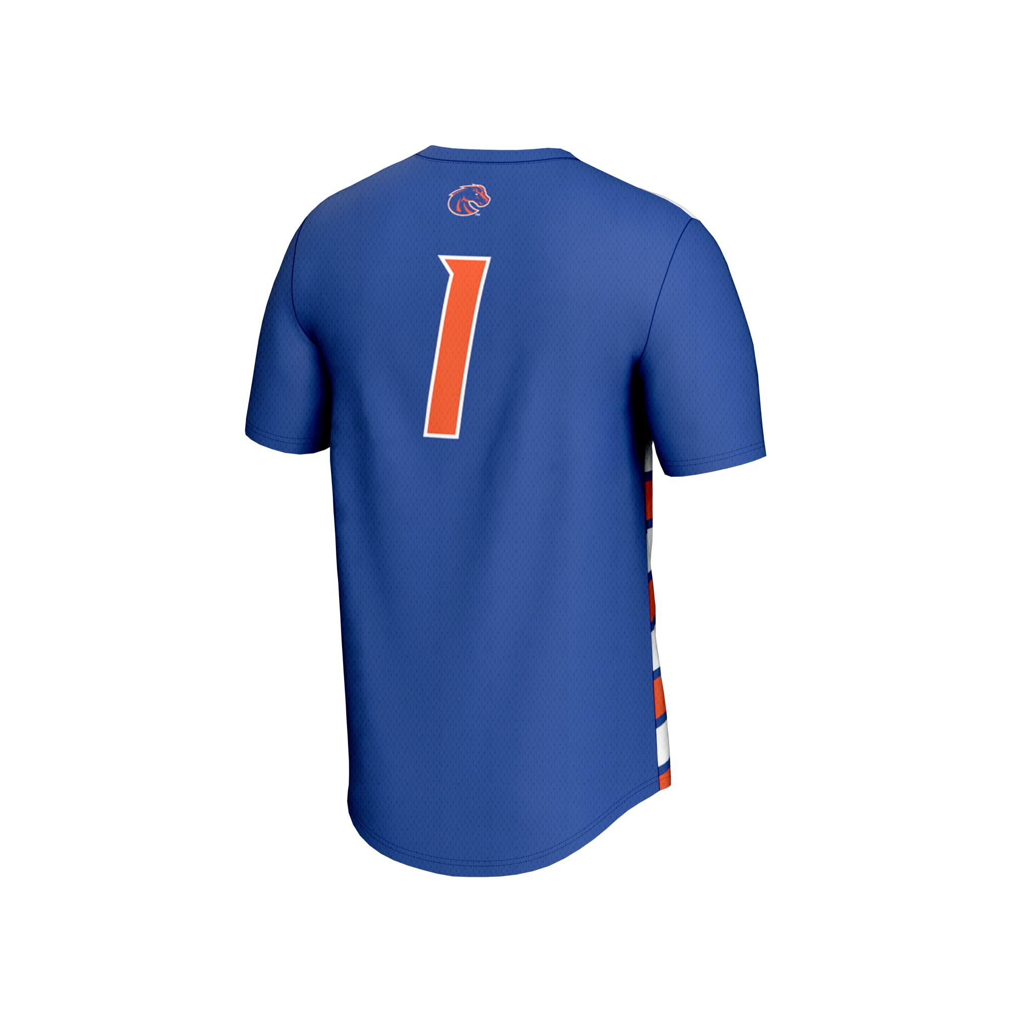Boise State Broncos Unisex Lightweight Collegiate #1 Soccer Fashion Jersey Royal - back view