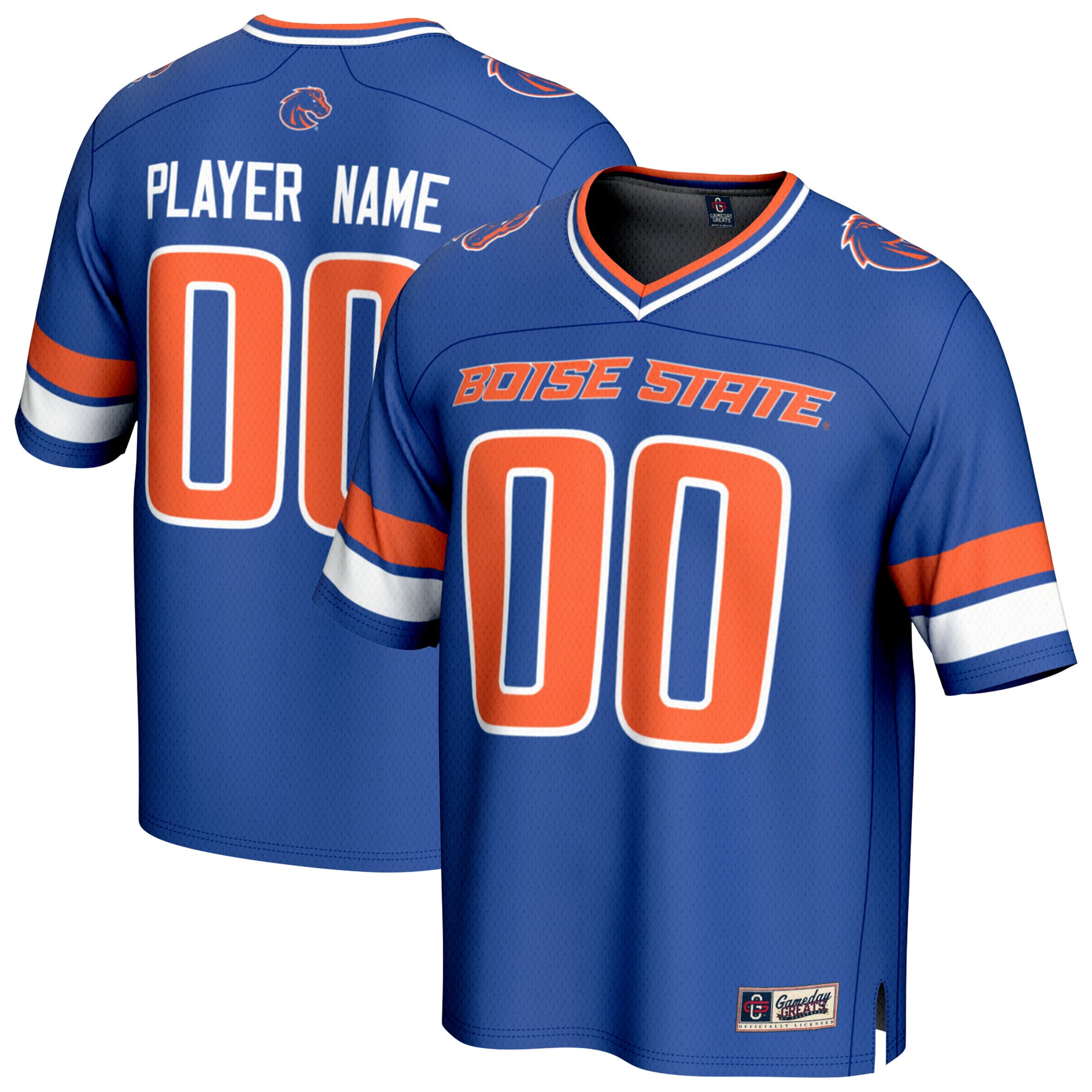 Boise State Broncos Unisex Lightweight Collegiate Football Fashion Jersey - front and back view