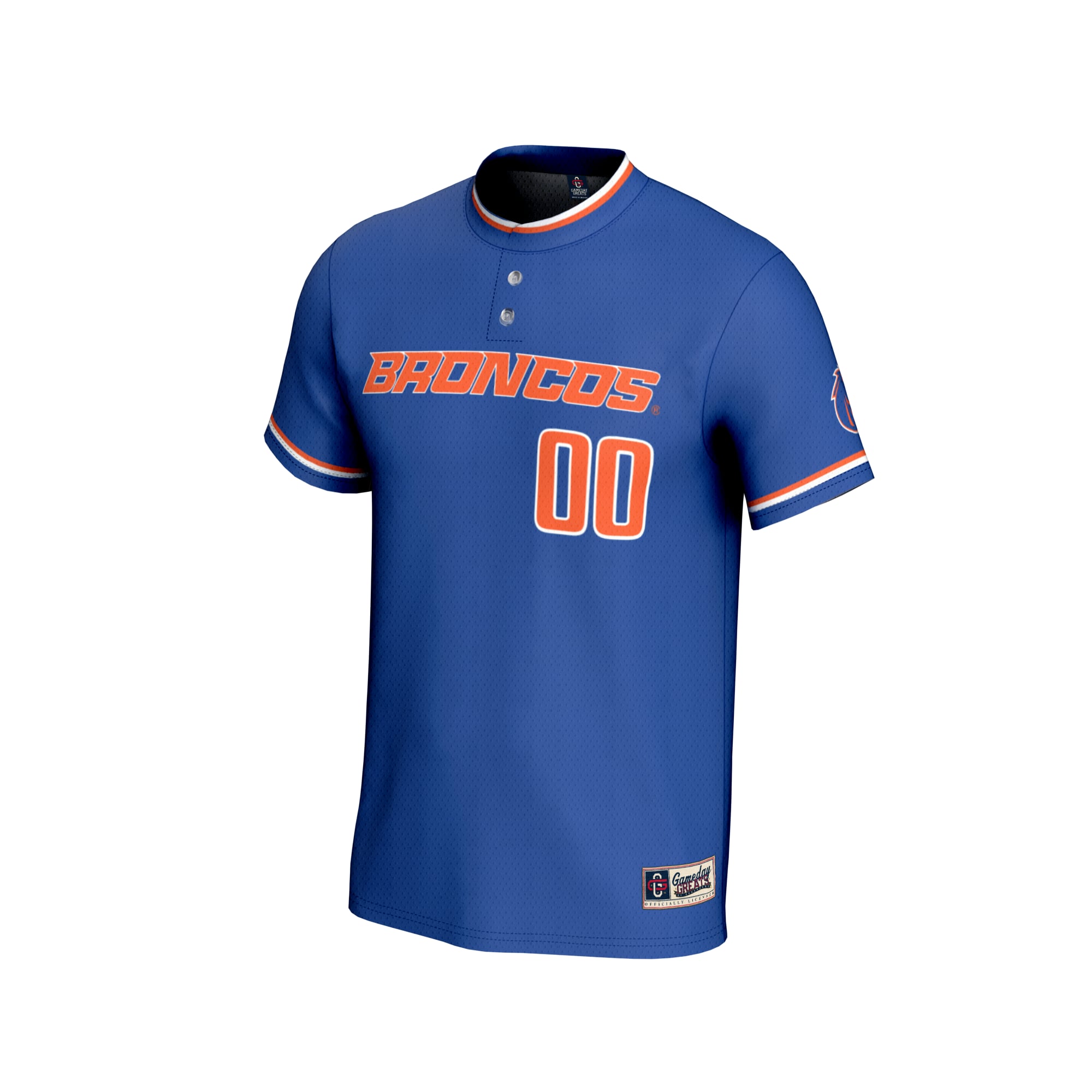 Boise State Broncos Unisex Lightweight Collegiate Softball Fashion Jersey Royal - front view