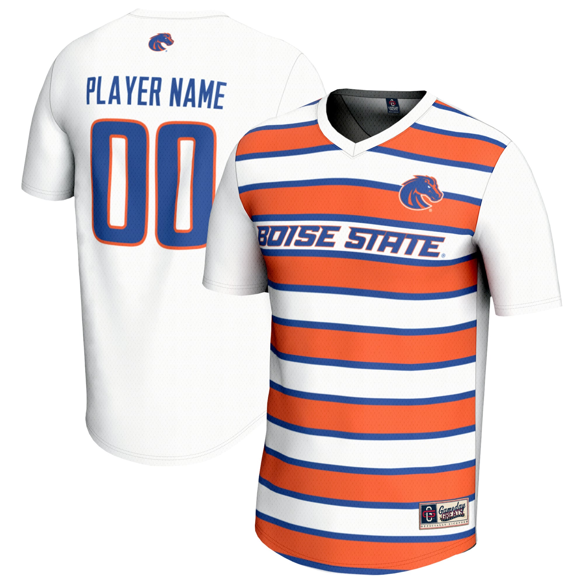 Boise State Broncos Youth Women's Soccer Jersey White - front and back view