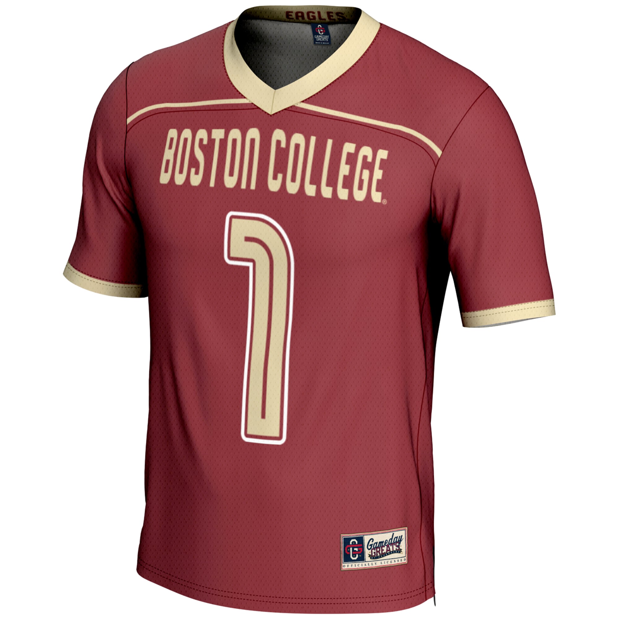 Boston College Eagles #1 Lightweight Lacrosse Jersey Maroon - front view