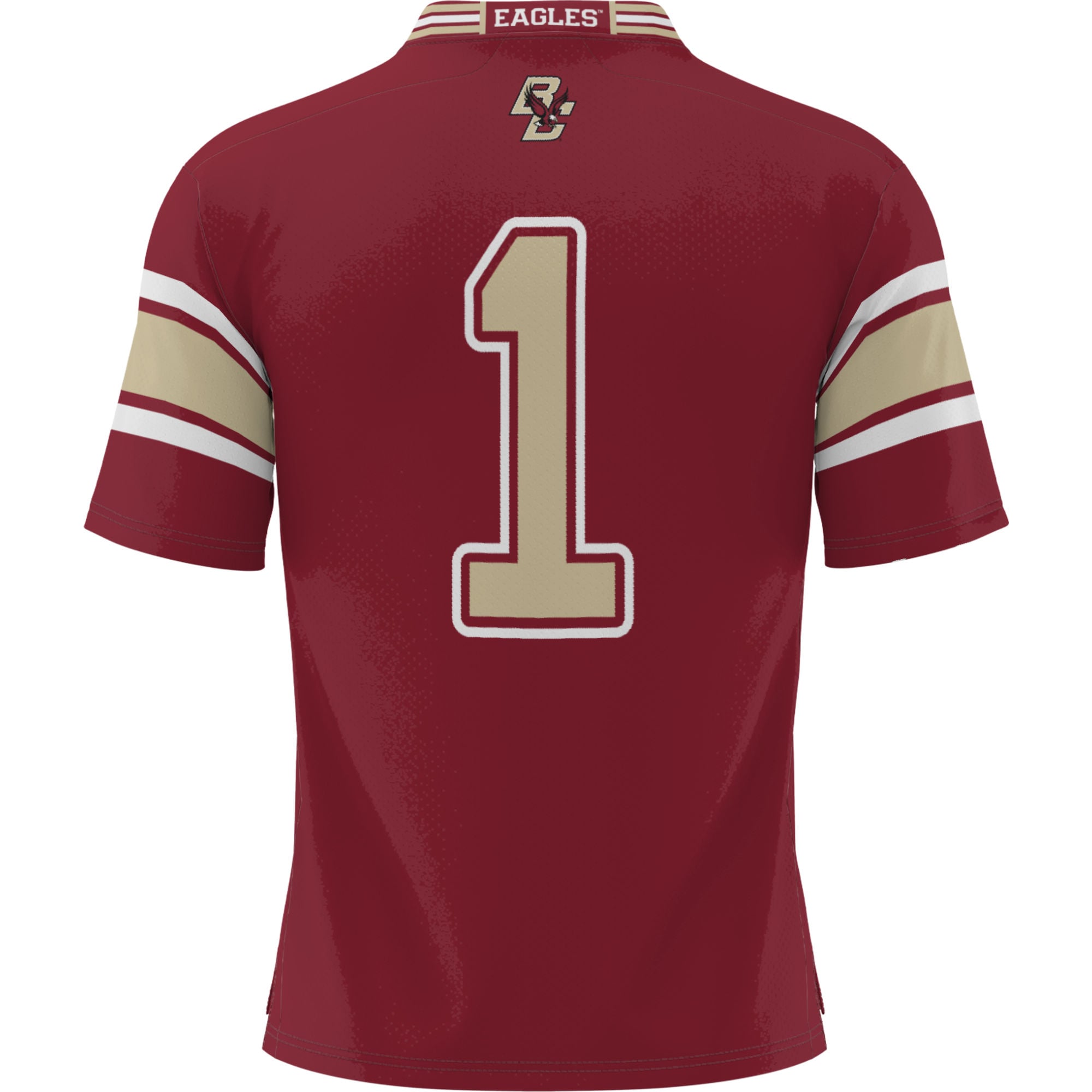 #1 Boston College Eagles Football Jersey Maroon - back view