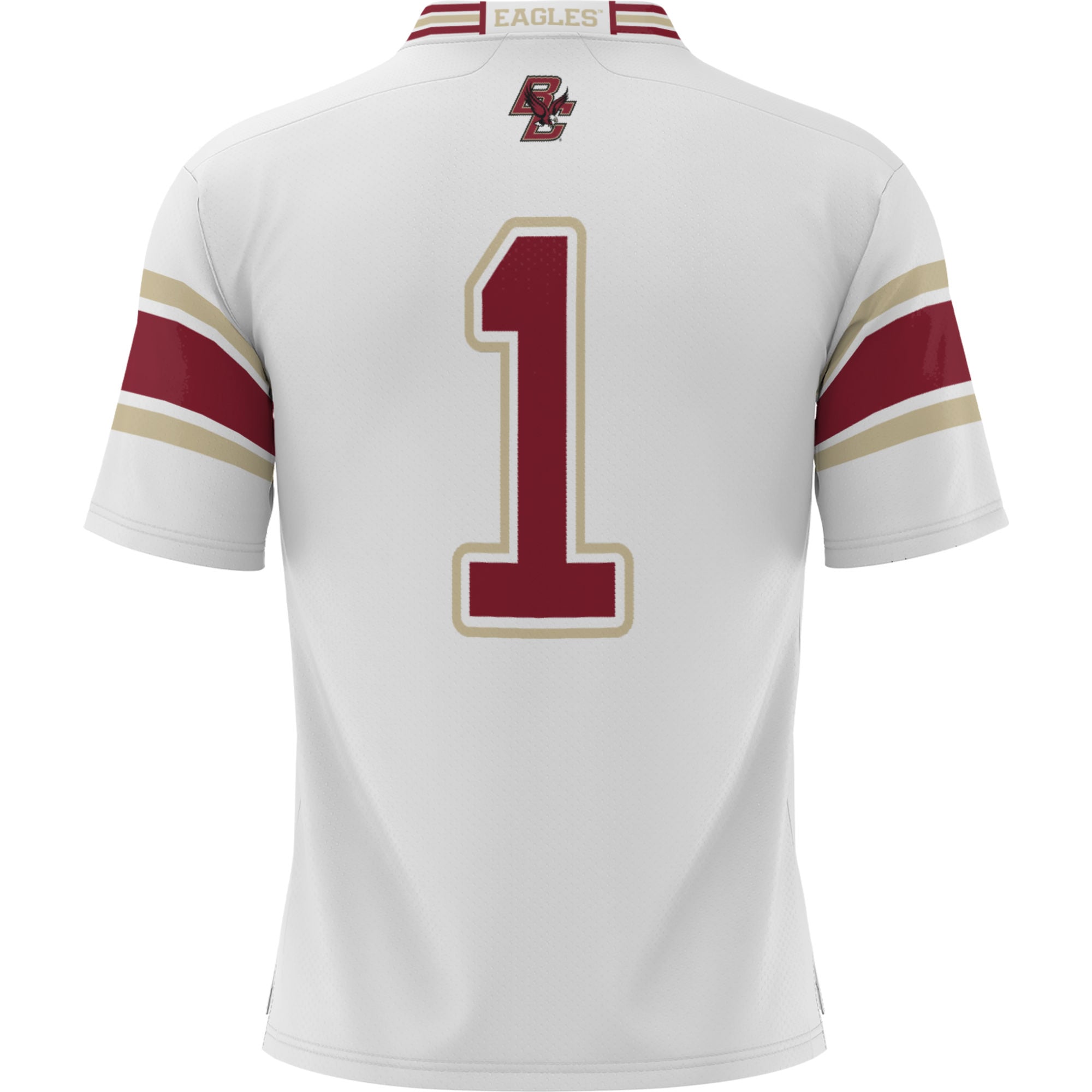 #1 Boston College Eagles Football Jersey White - back view