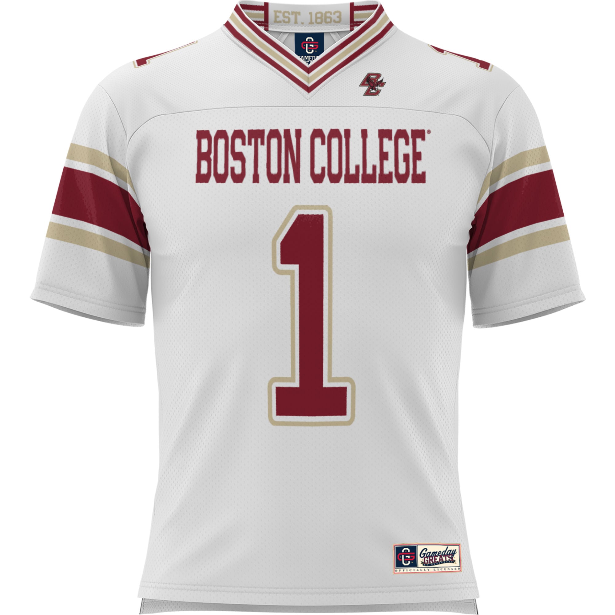 #1 Boston College Eagles Football Jersey White - front view