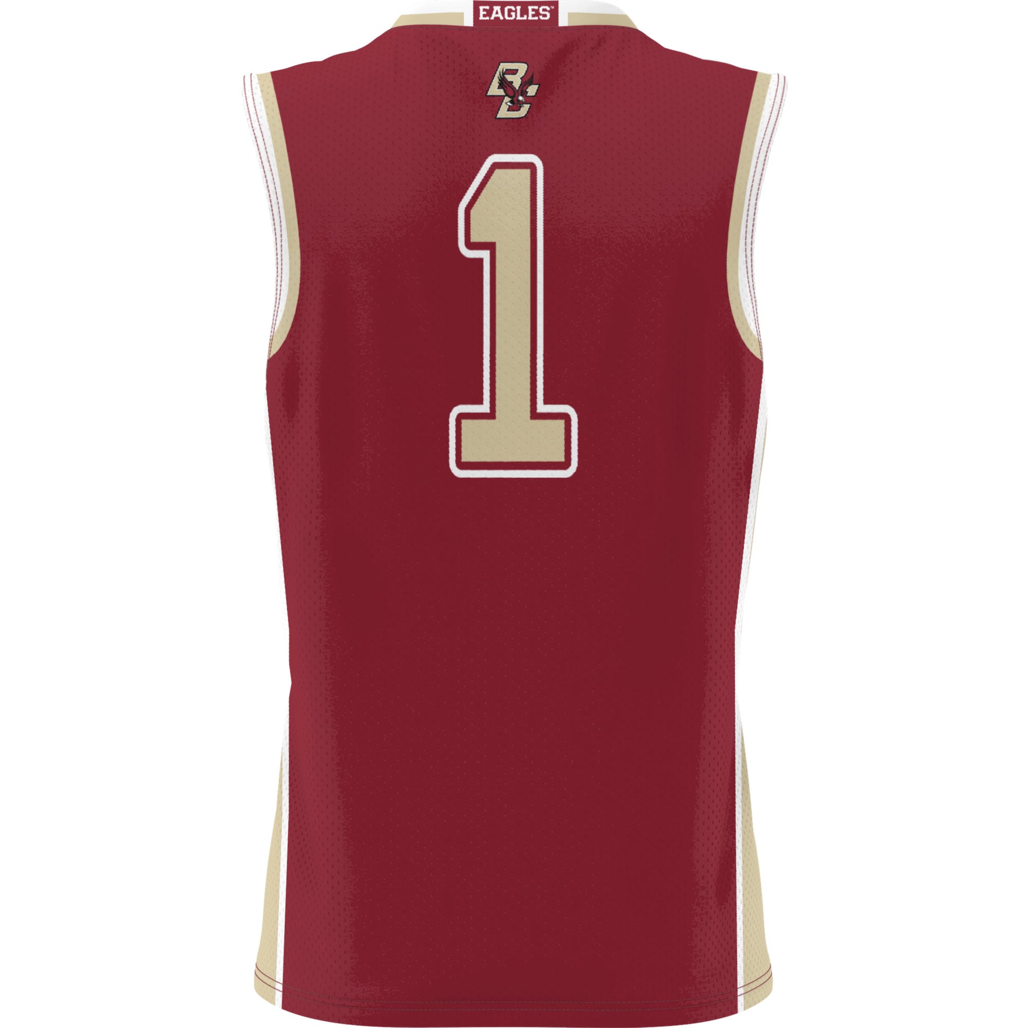 #1 Boston College Eagles Unisex Lightweight Basketball Jersey Cardinal - back view