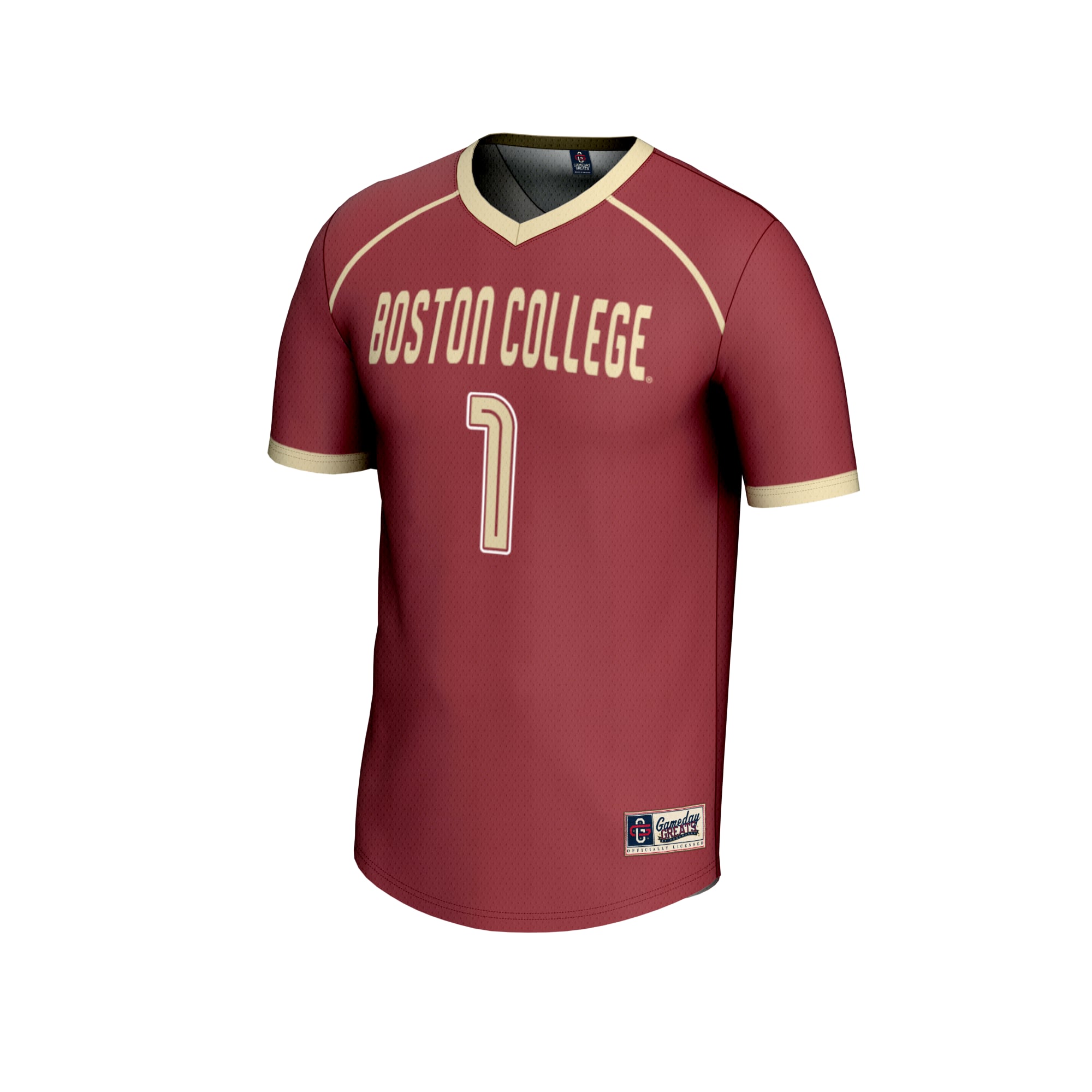 #1 Boston College Eagles Unisex Lightweight Women's Lacrosse Fashion Jersey Maroon - front view