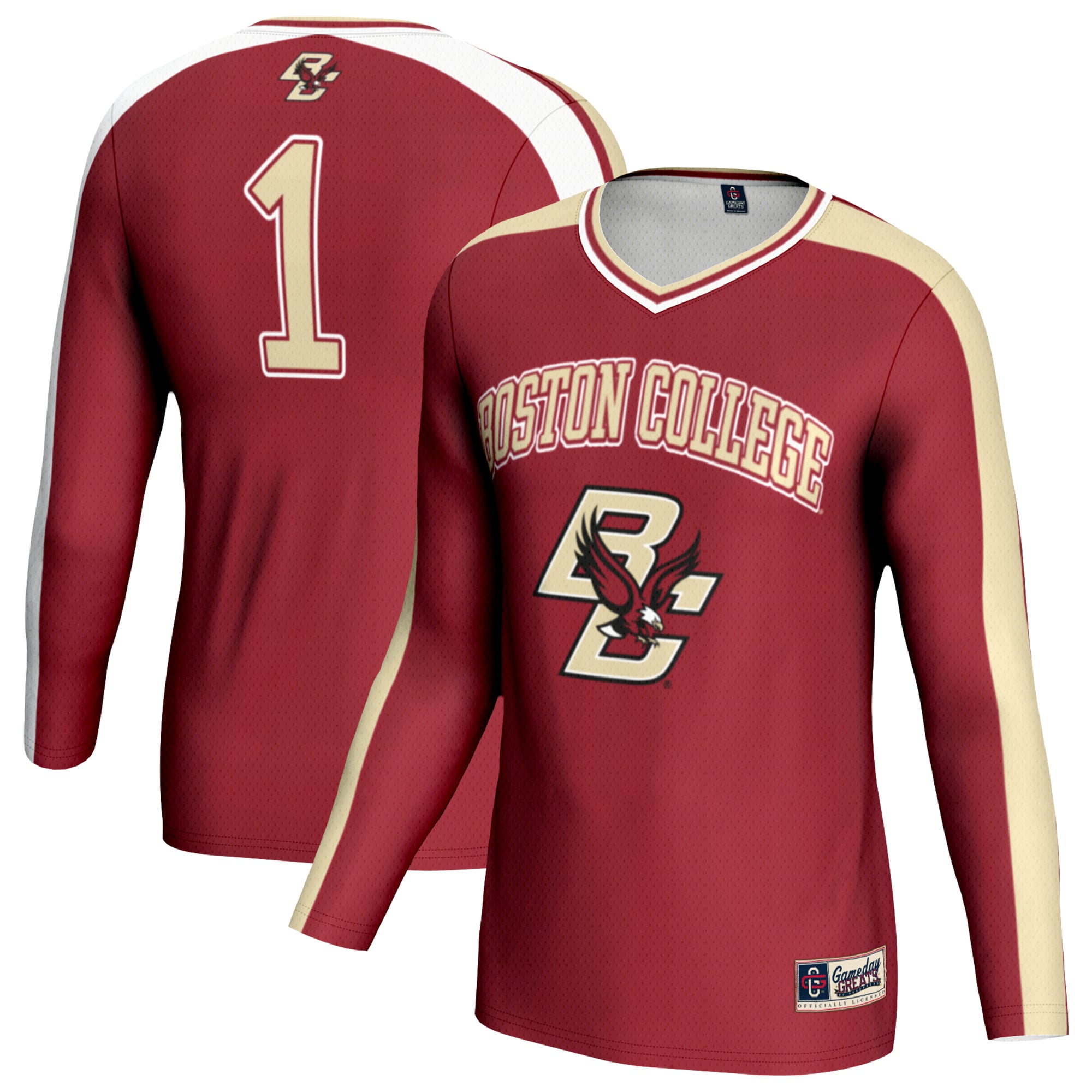 Boston College Eagles Youth Women's Volleyball Lightweight Fashion Jersey - front and back view