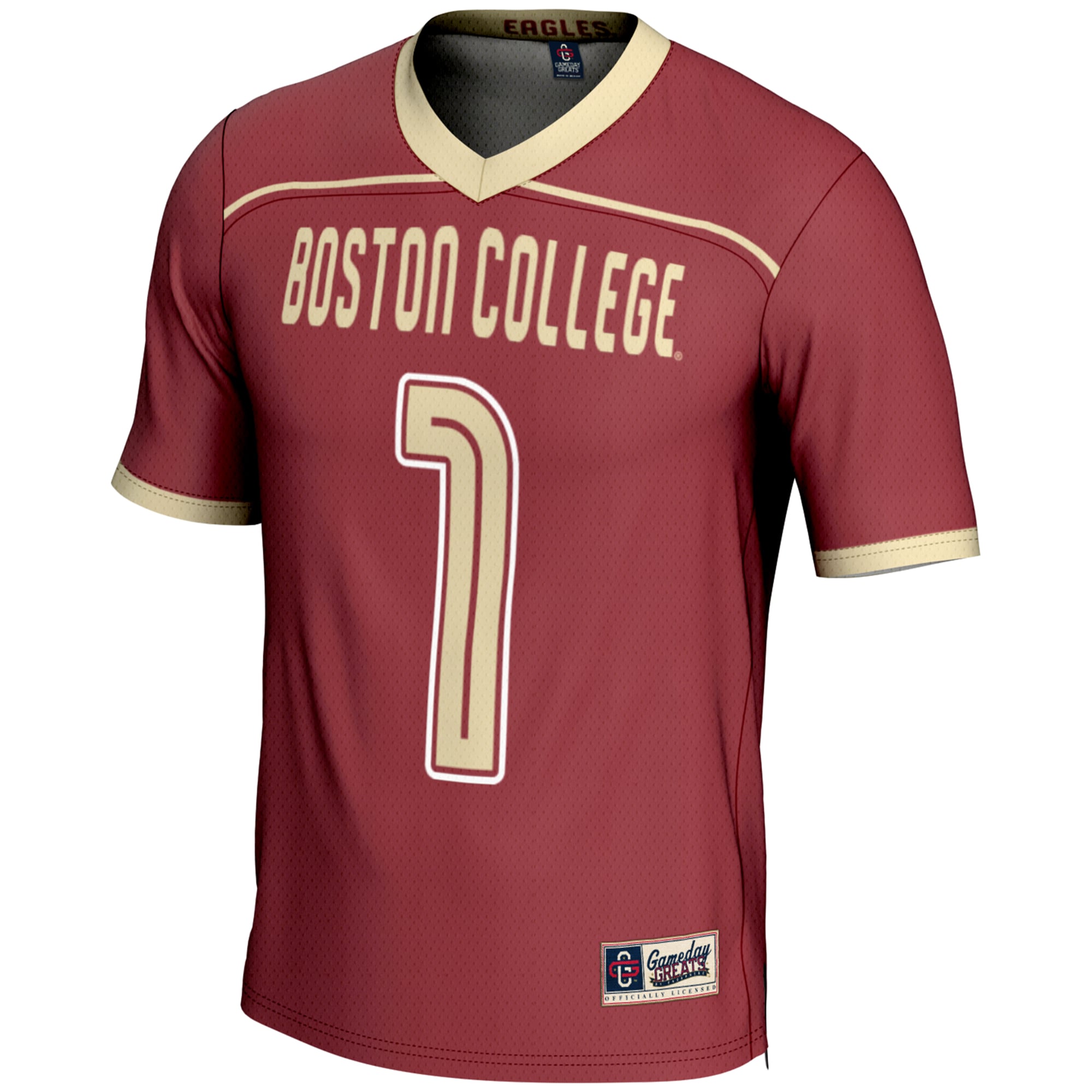 Boston College Eagles Youth #1 Lightweight Lacrosse Jersey Maroon - front view