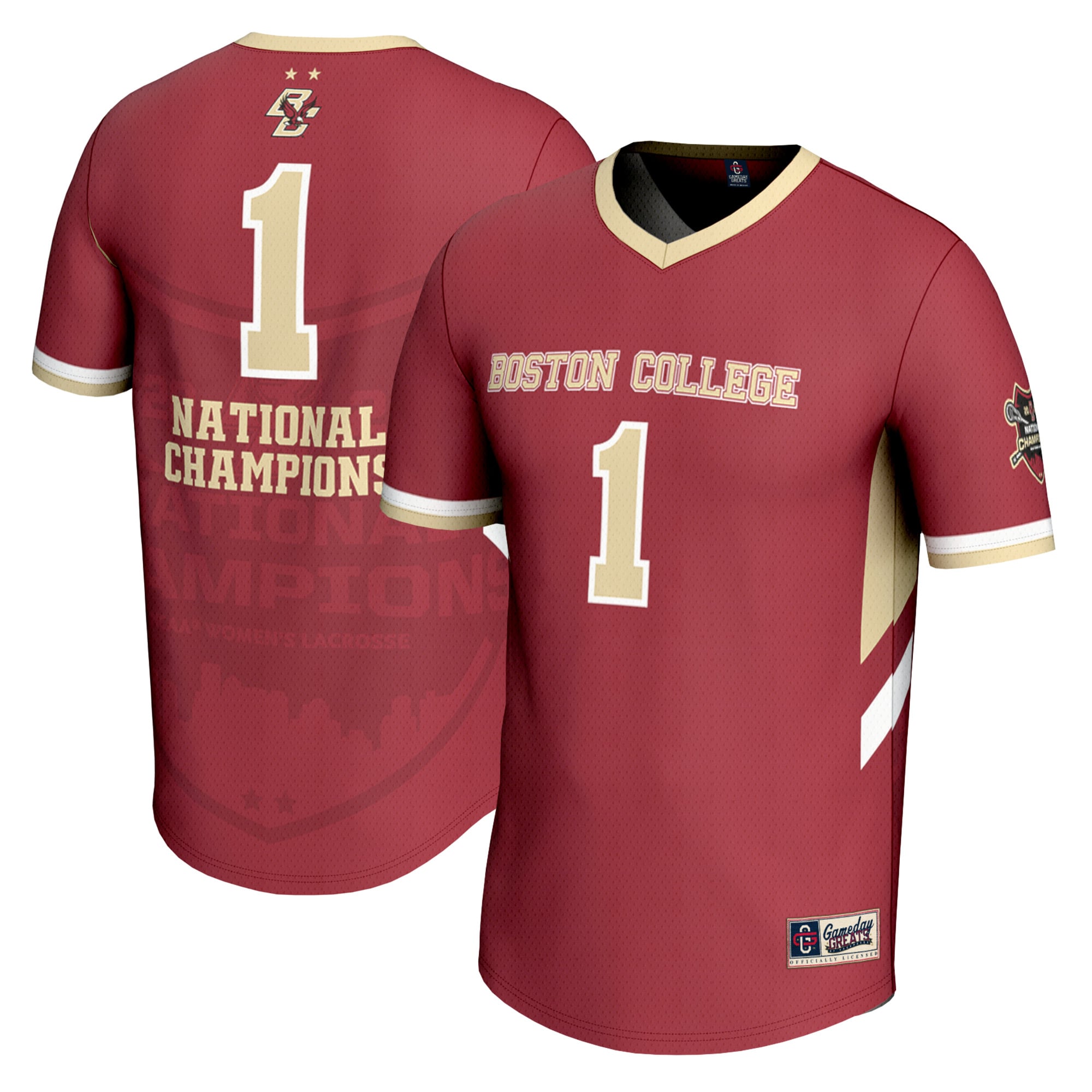 Boston College Eagles Youth 2024 NCAA Women's Lacrosse National Champions - front and back view