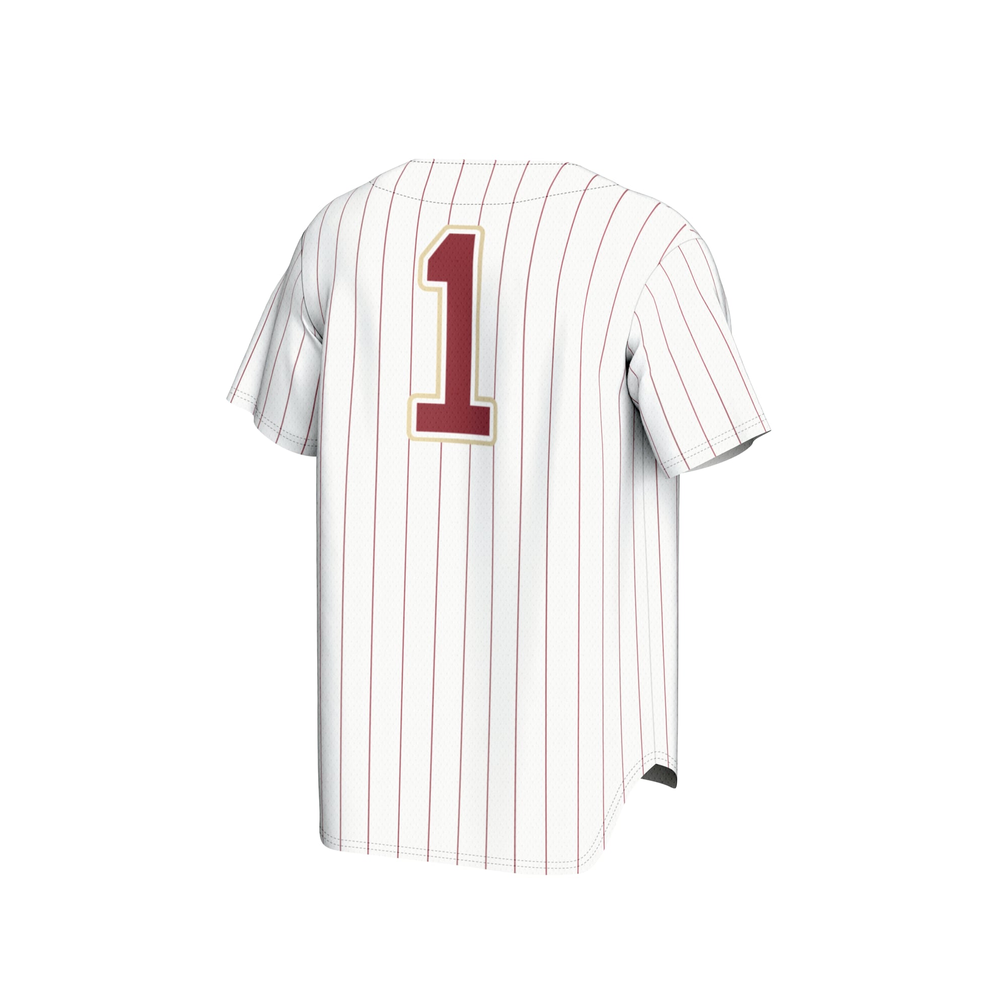 #1 Boston College Eagles Youth Lightweight Baseball Fashion Jersey White - back view