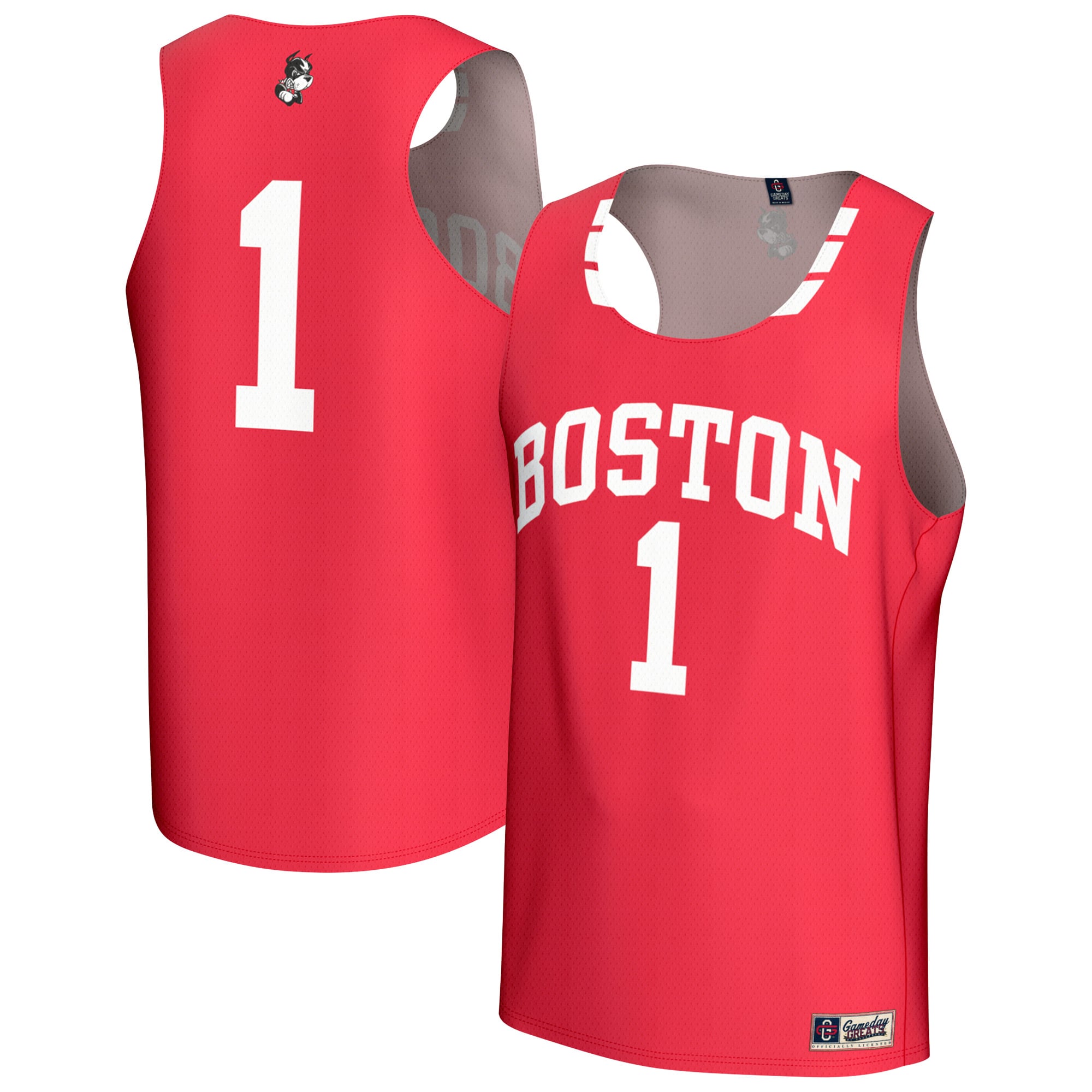 Boston University Youth Lightweight Collegiate Field Hockey Fashion Jersey - front and back view