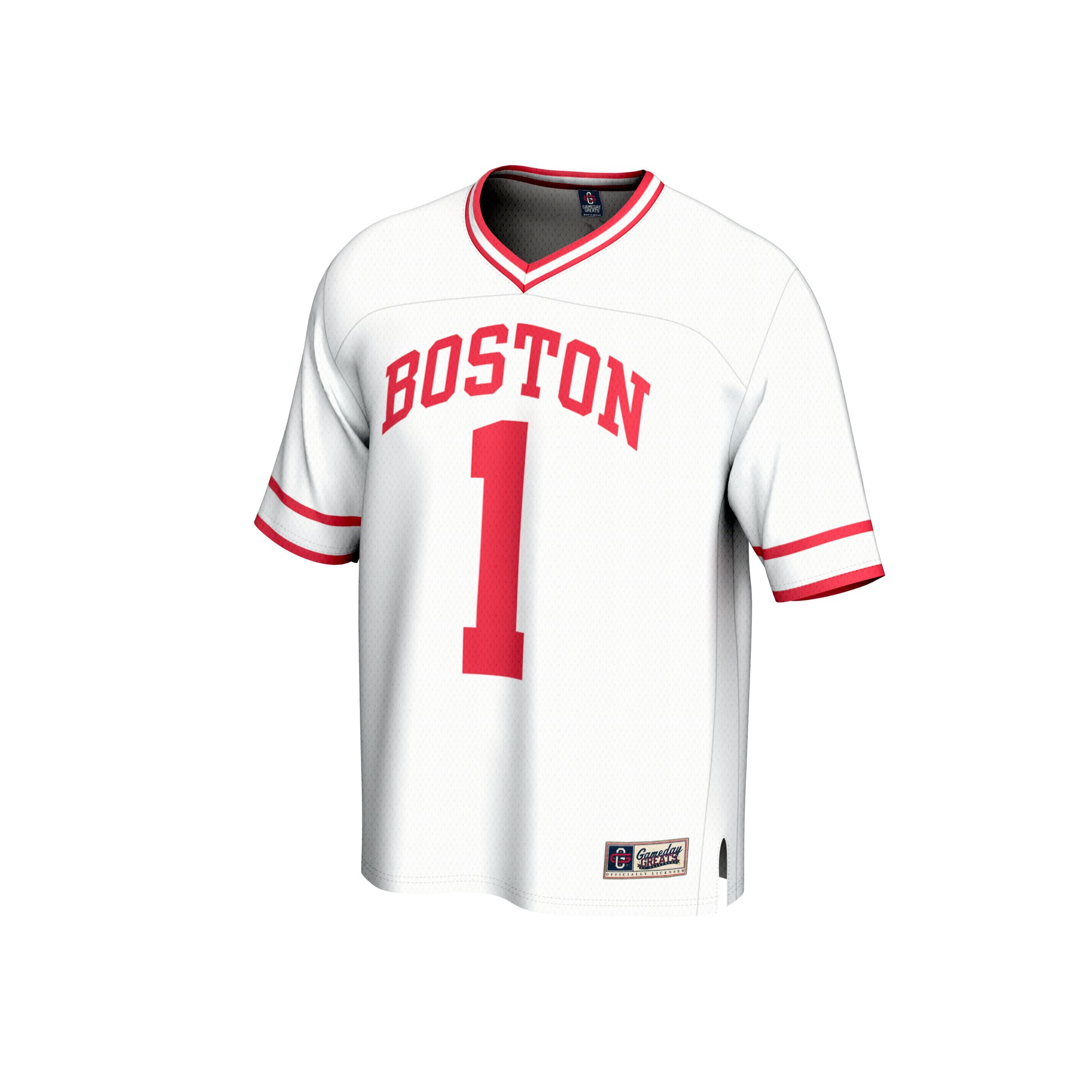Boston University Youth Lightweight Collegiate Men's Lacrosse Fashion Jersey White - front view